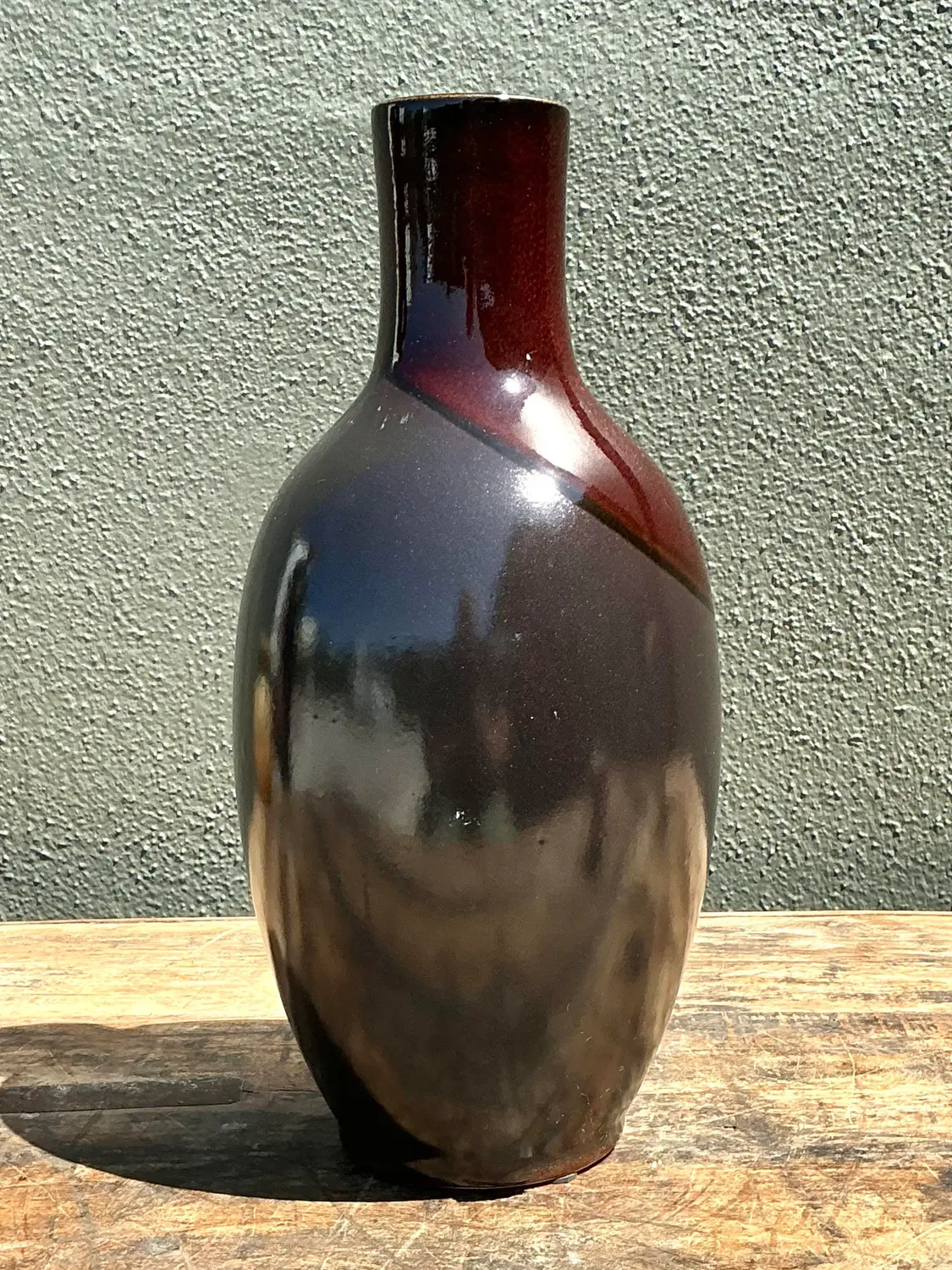 Vintage Two Tine Pottery Vase - Detail view