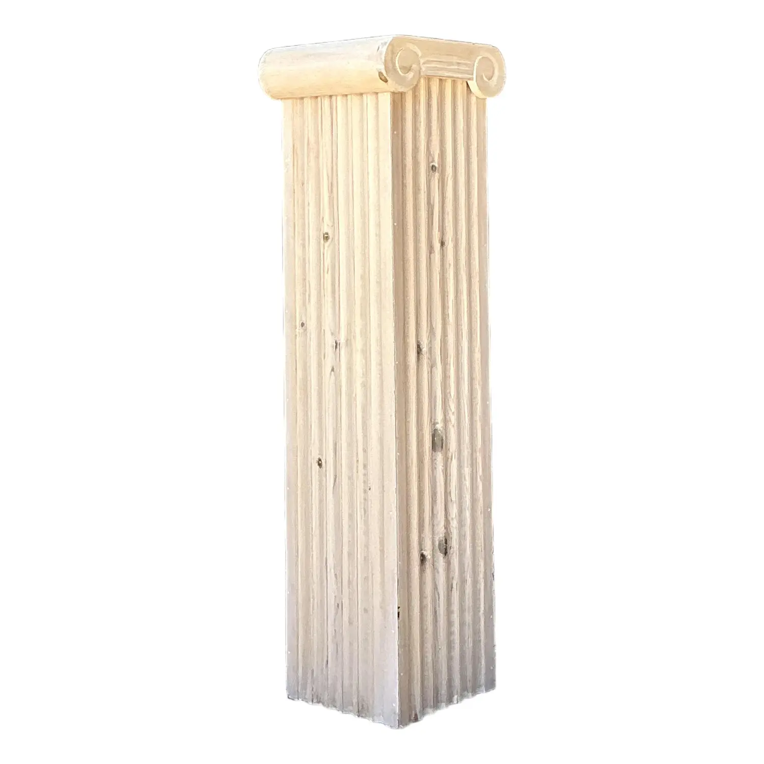 Vintage Washed Knotty Pine Column Pedestal