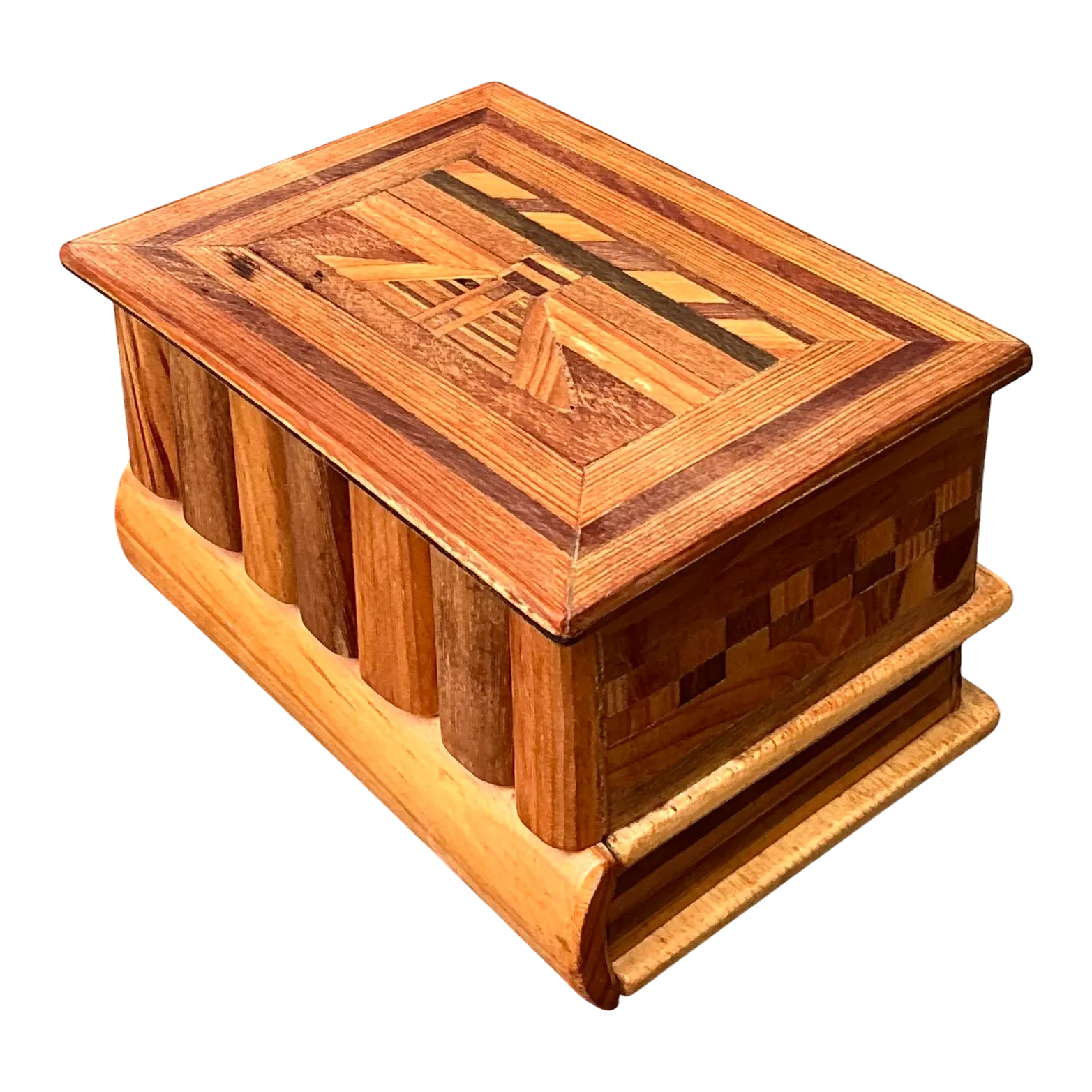 Vintage Wood Inlay Marquetry Box