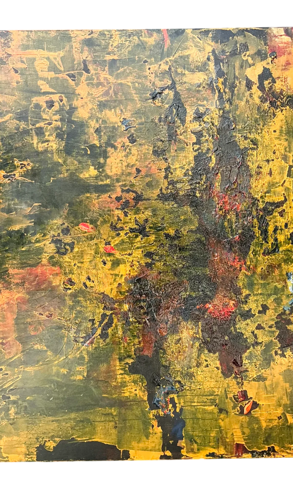 Vintage Abstract Expressionist Painting on Canvas - Detail view