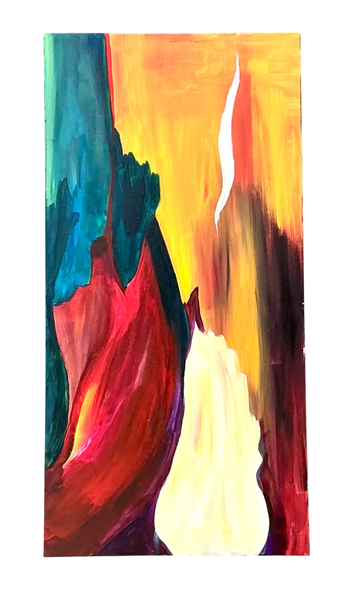 Vintage Abstract Expressionist Painting on Canvas - Detail view