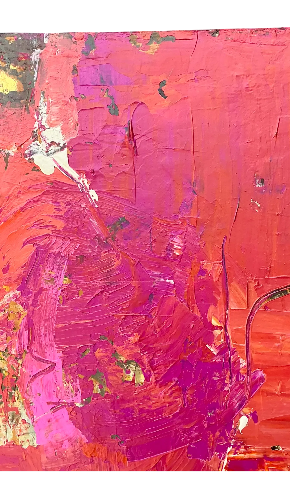 Vintage Abstract Expressionist Painting on Canvas - Detail view