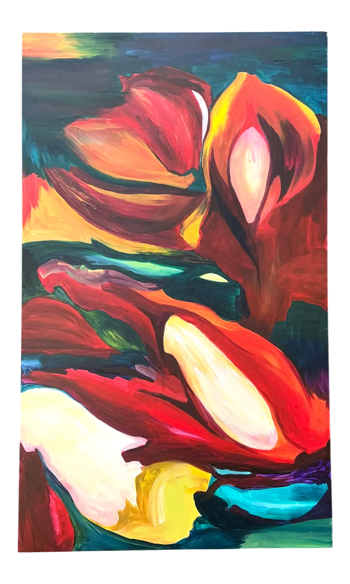 Vintage Abstract Expressionist Oil Painting on Canvas - Detail view