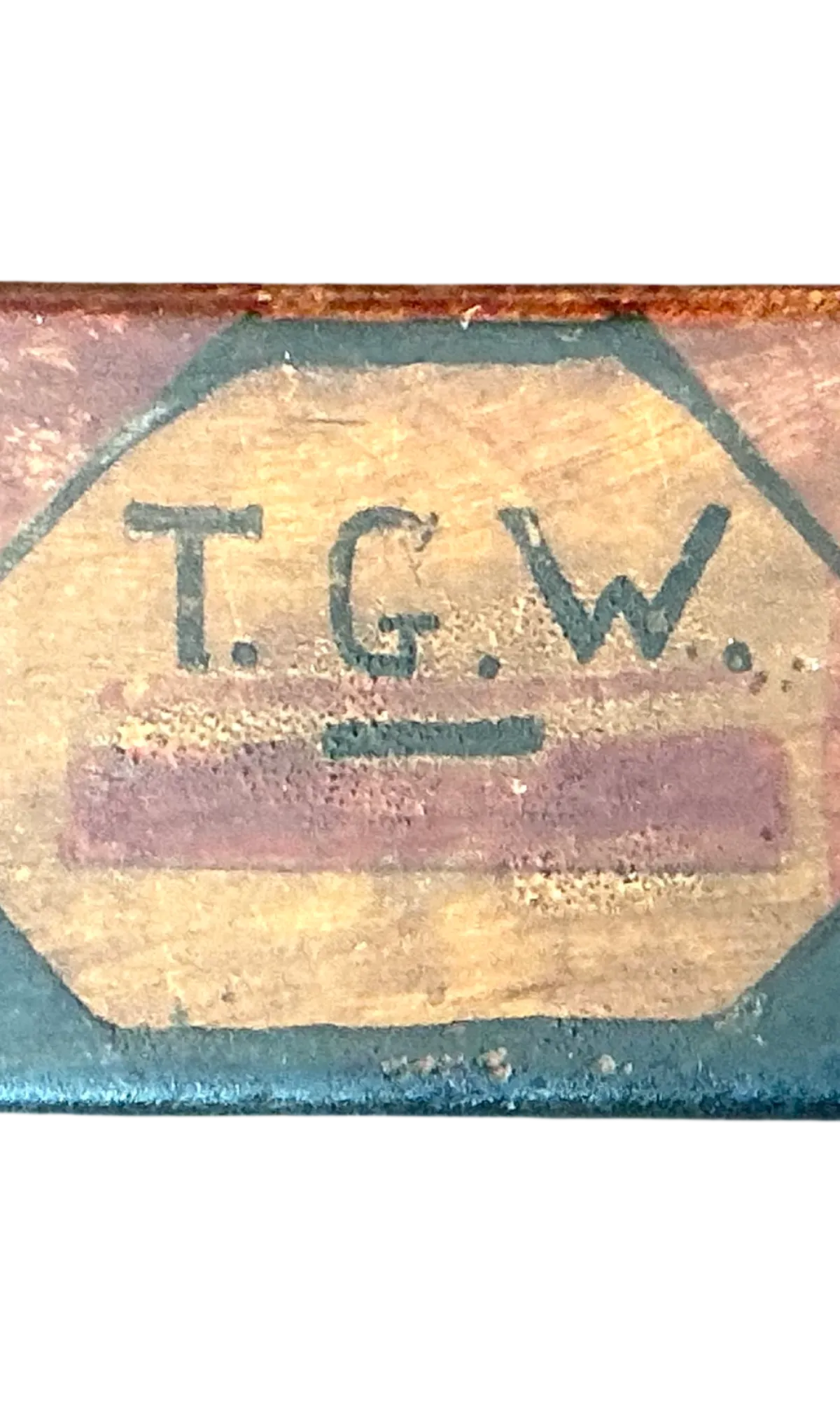 Vintage T.G.W. Wooden Trinket Box - Detail view
