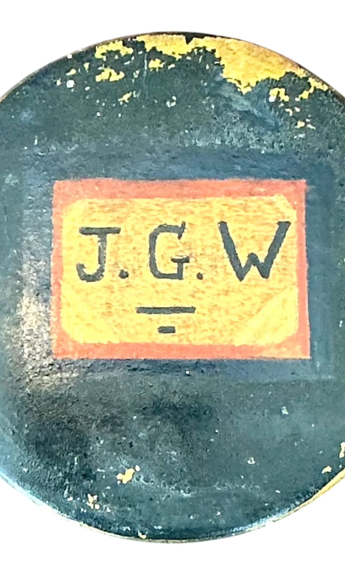 Vintage J.G.W. Painted Trinket Box - Detail view