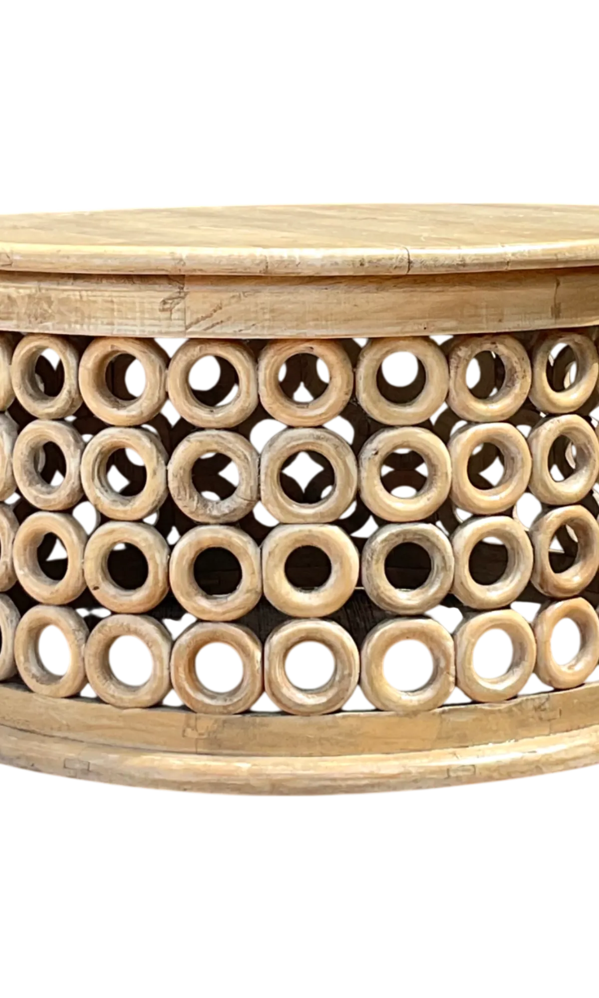 Vintage Wooden Openwork Coffee Table - Detail view