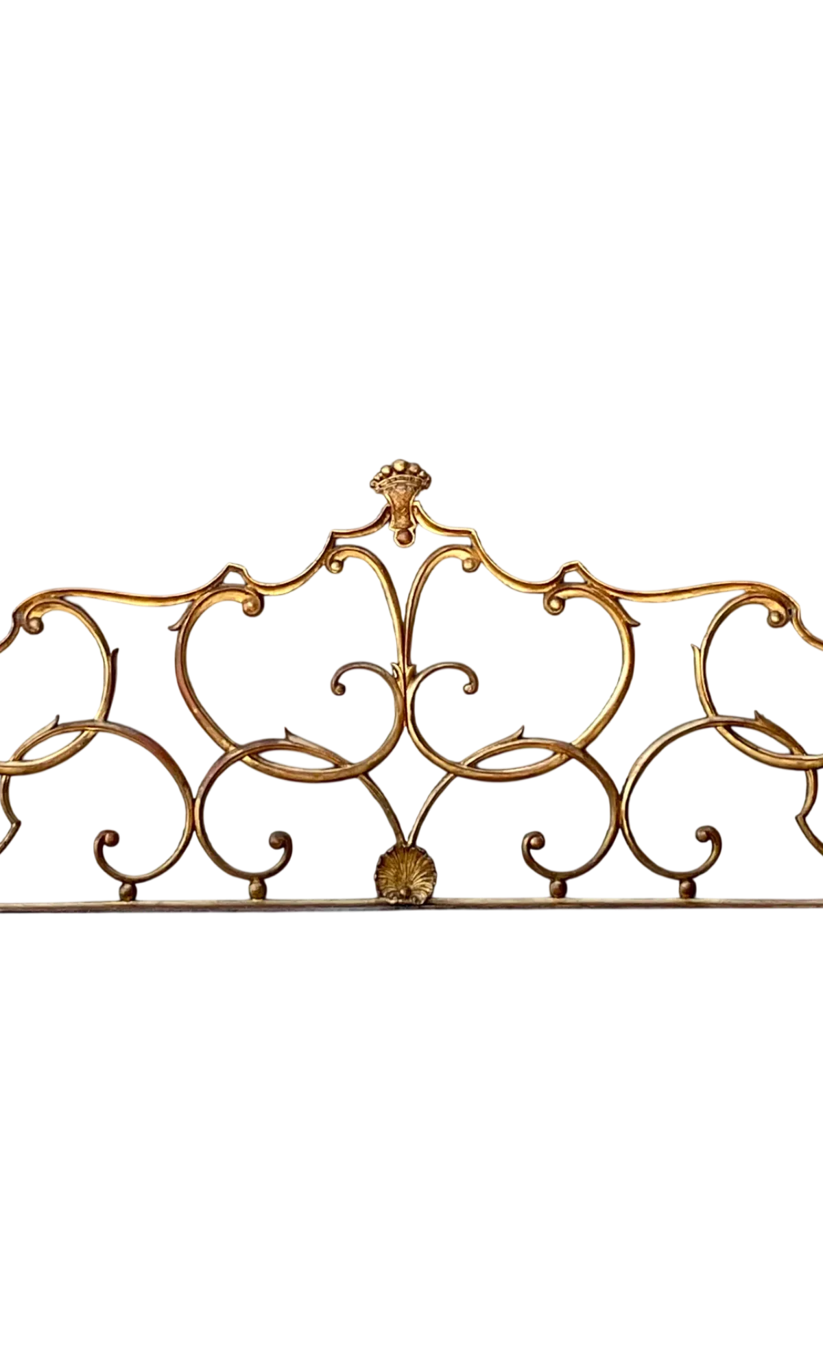 Vintage Italian Palladio Gilt King Scroll Headboard - Detail view
