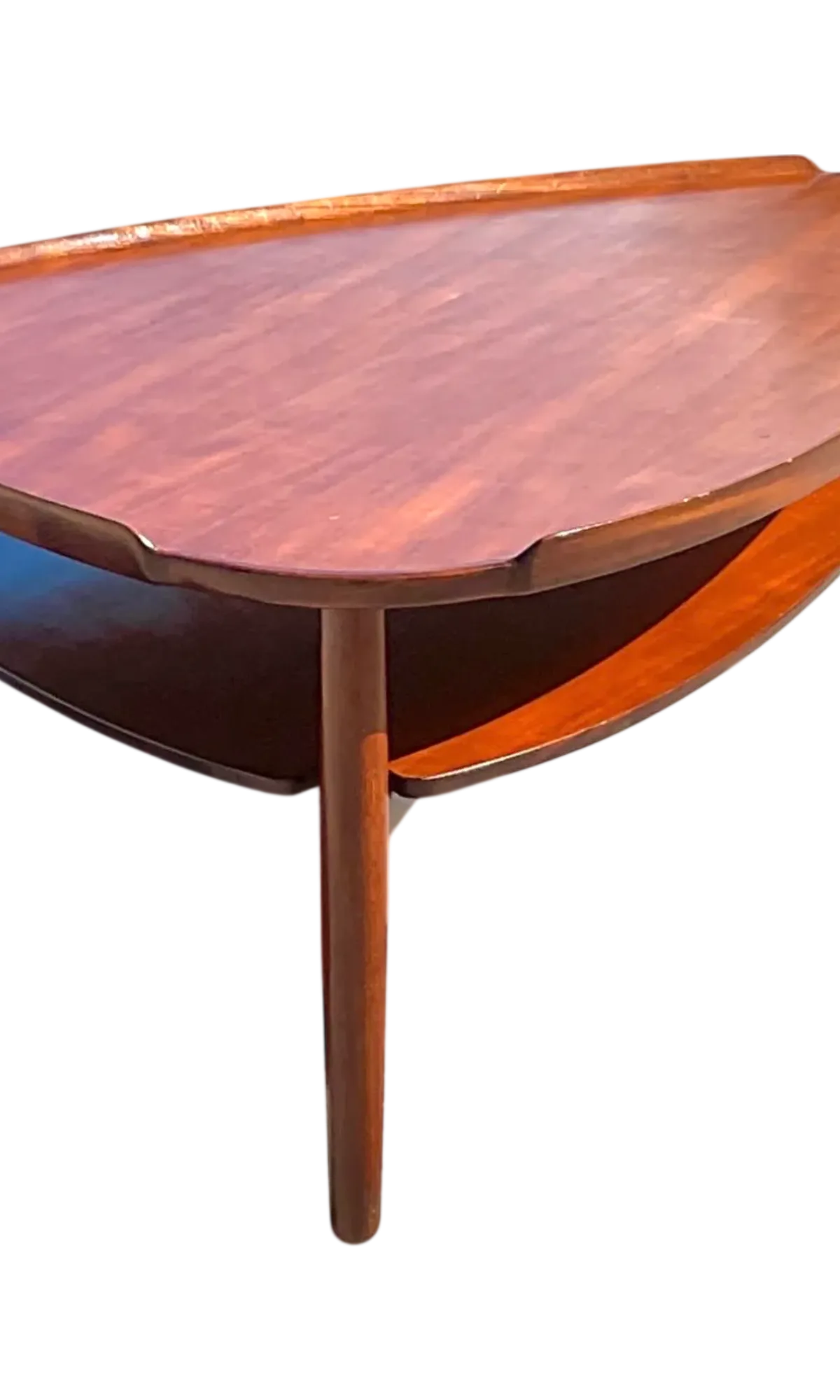 Vintage MCM Swedish Yngve Ekstrom Teak Surfboard Coffee Table - Detail view