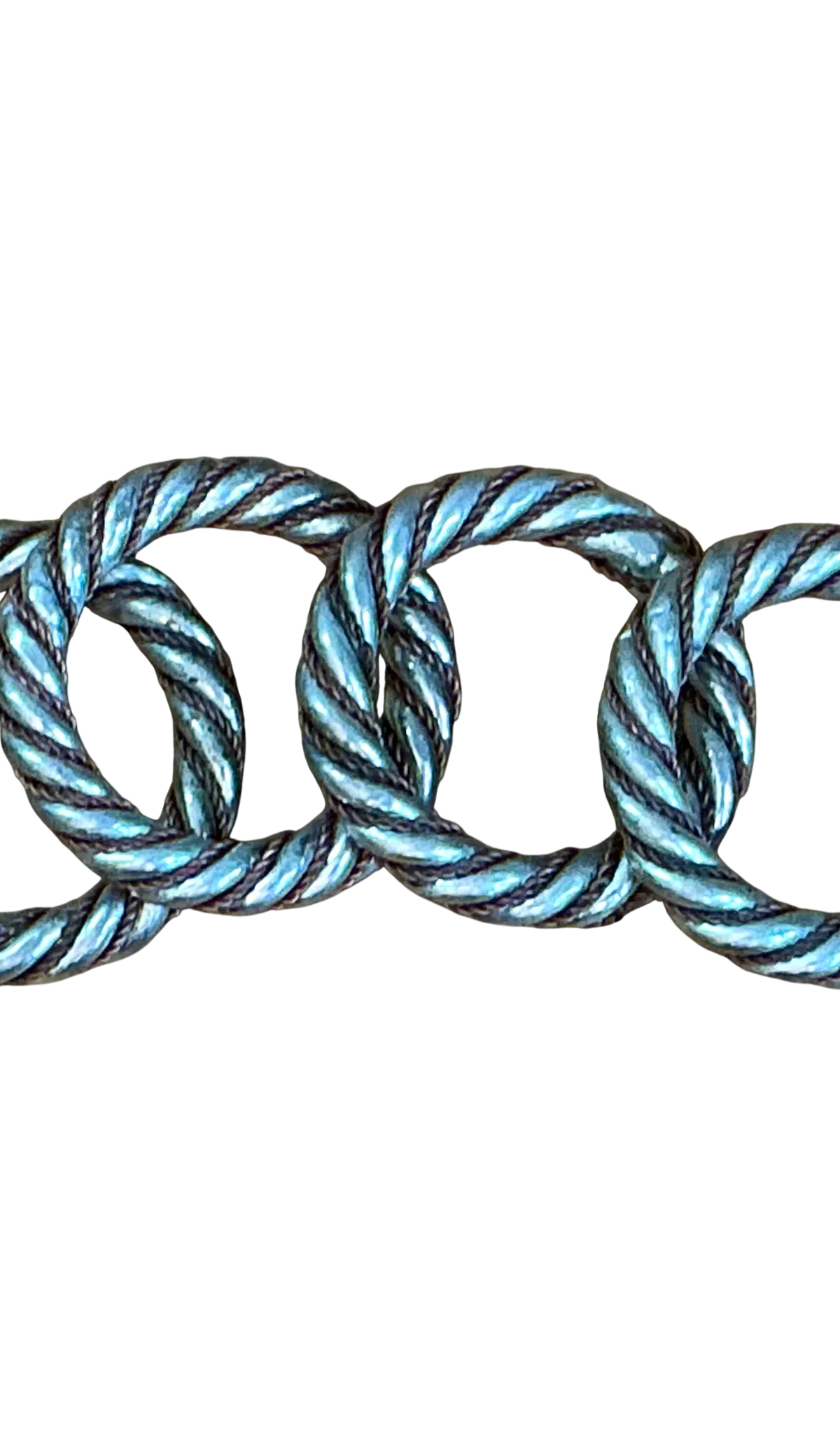 Vintage Rope Style Metal Napkin Rings - Detail view