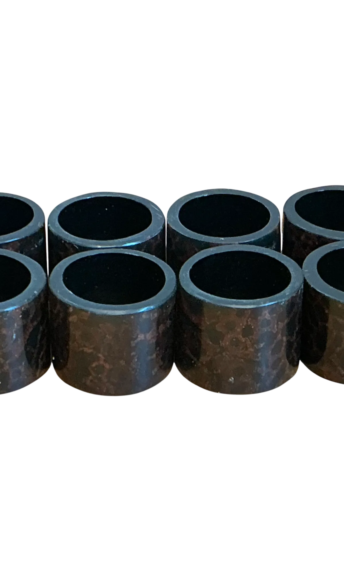 Vintage Tortoiseshell Style Napkin Rings - Set of 8 - Detail view