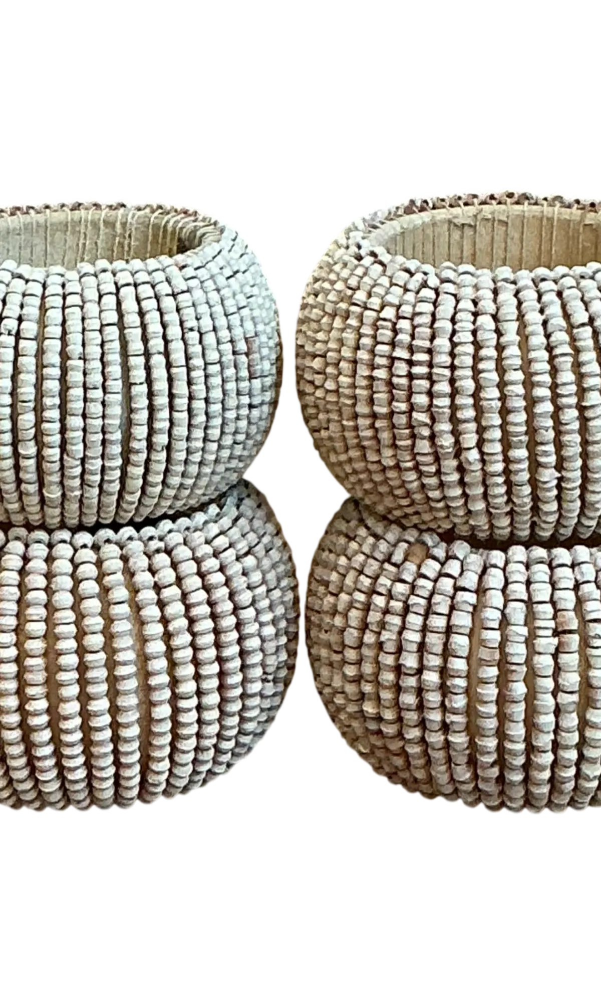 Vintage Beaded Napkin Rings - Set of 4 - Detail view