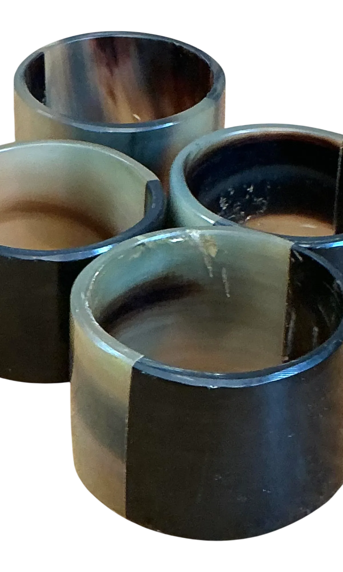 Vintage Tortoiseshell Style Resin Napkin Rings - Detail view