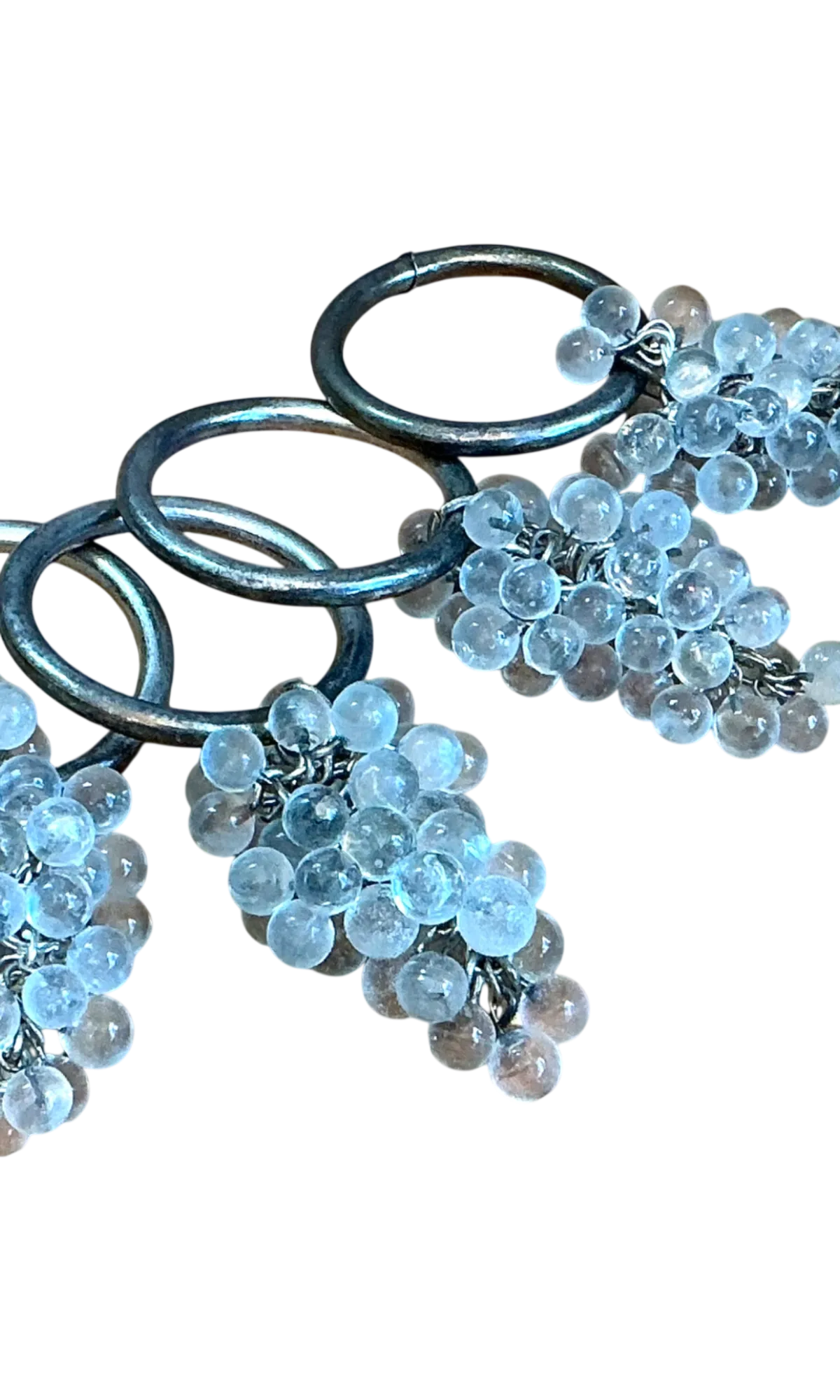 Vintage Glass Grape Cluster Napkin Rings - Detail view