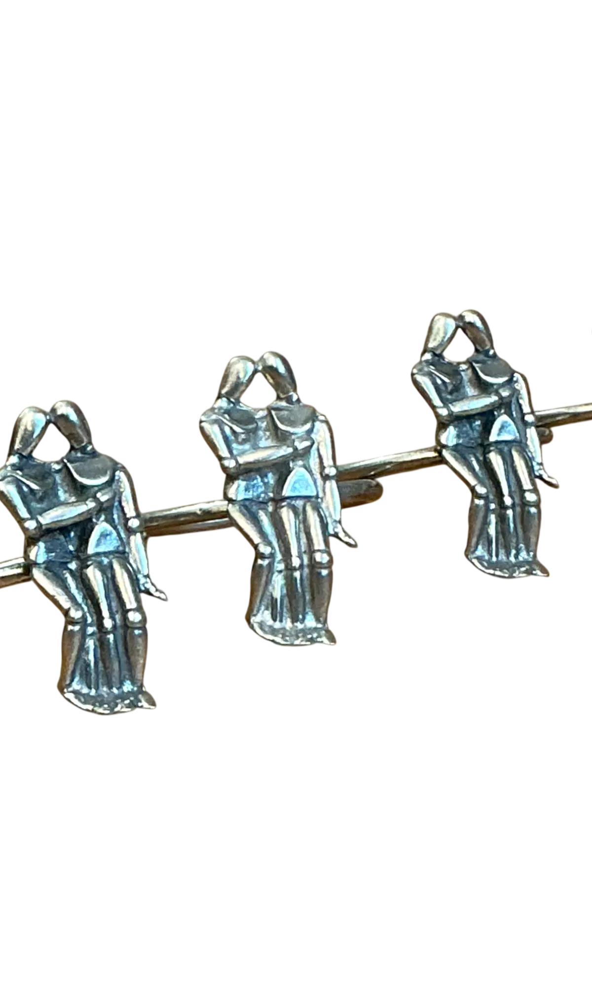 Vintage Embracing Figures Napkin Rings - Detail view