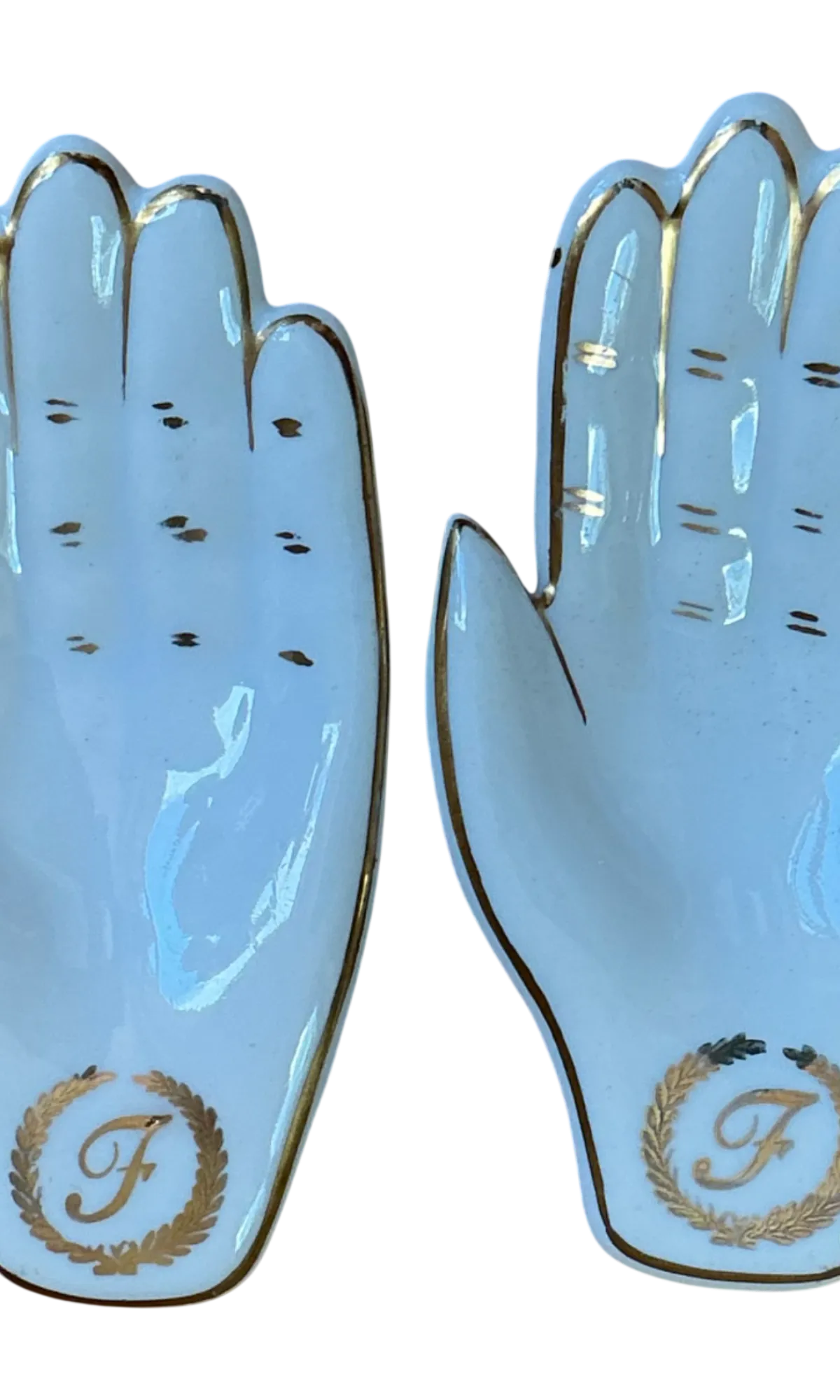 Vintage Styron China Porcelain Hand-Shaped Trinket Dishes - Detail view