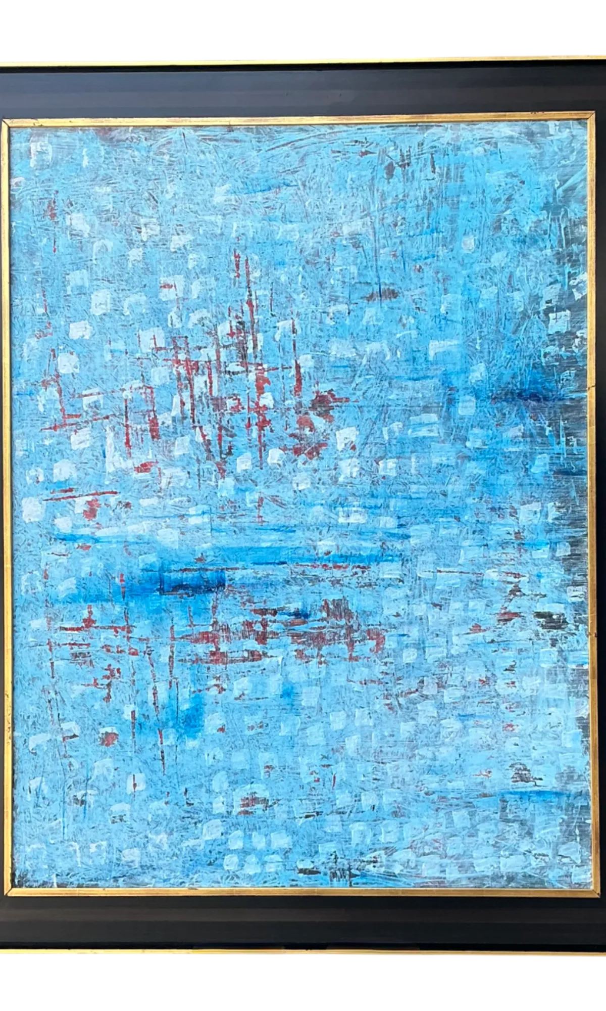 Vintage Abstract Expressionist Oil Painting - Detail view