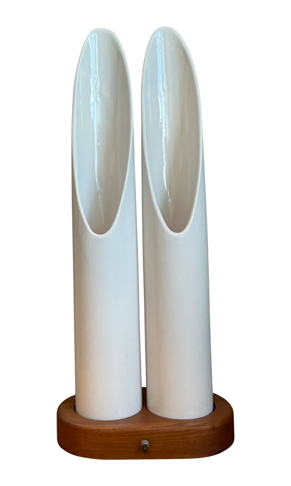 Vintage Modernist Ceramic Tube Lamp - Detail view