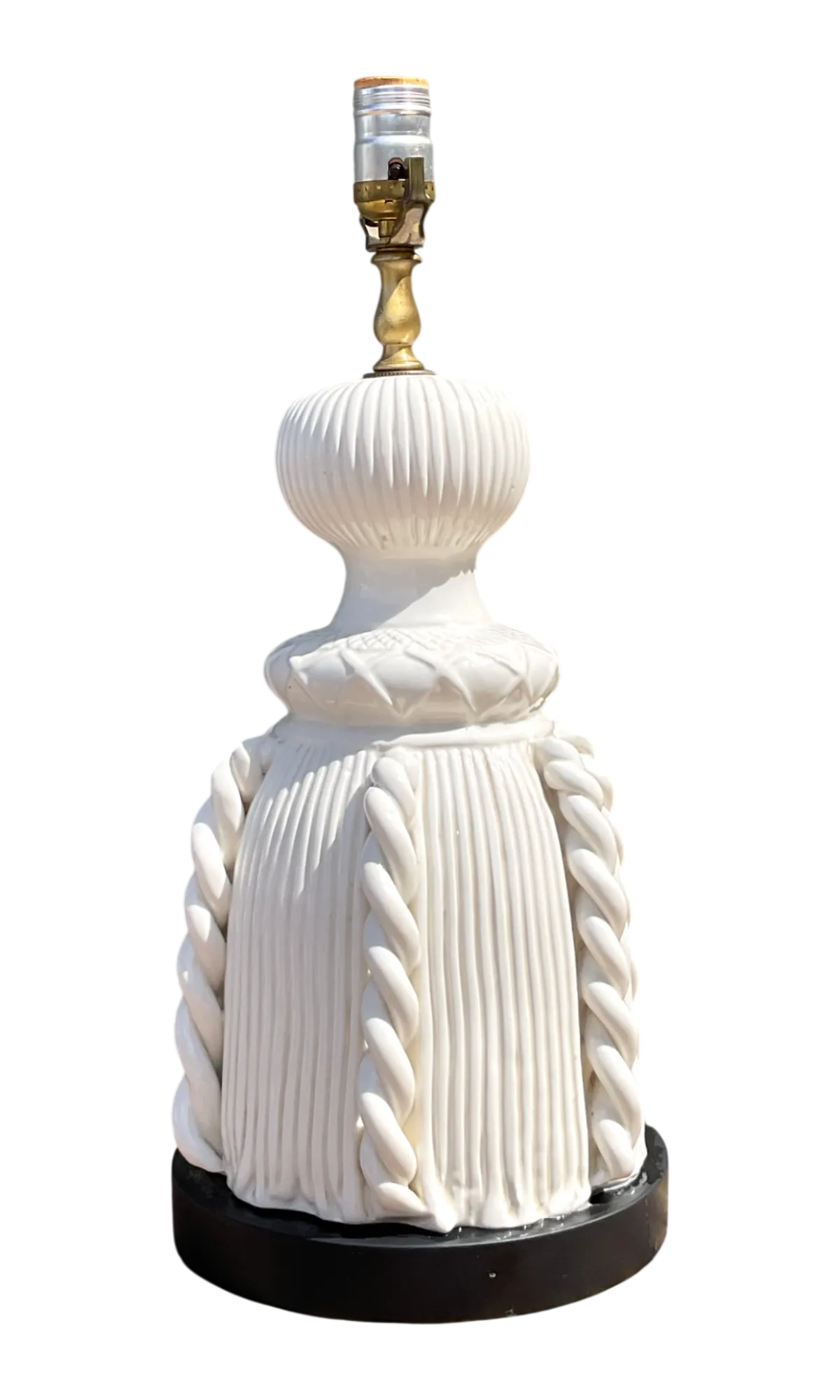 Vintage Ceramic Rope Detail Table Lamp - Detail view