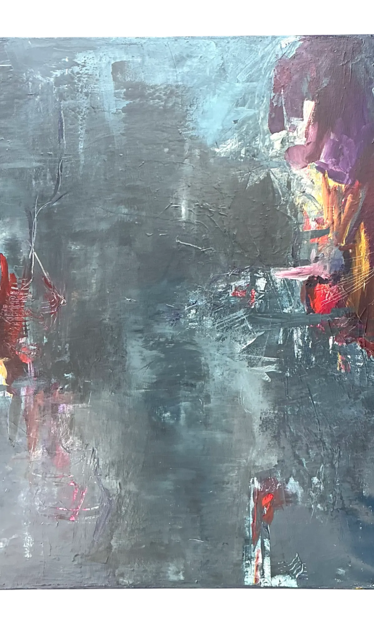 Vintage Abstract Expressionist Oil Painting - Detail view