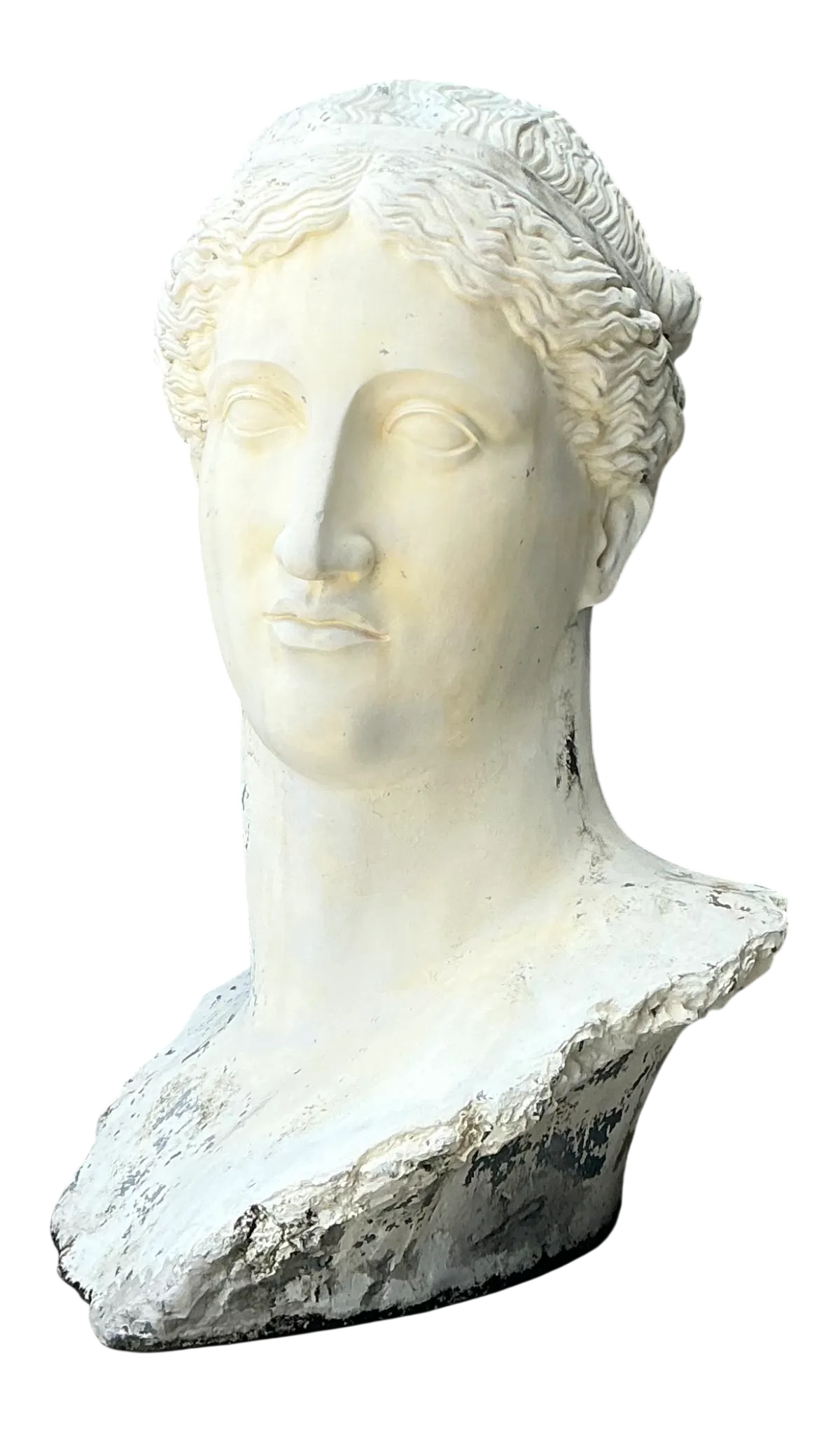Vintage Monumental Fiberglass Roman Goddess Head Sculpture - Detail view