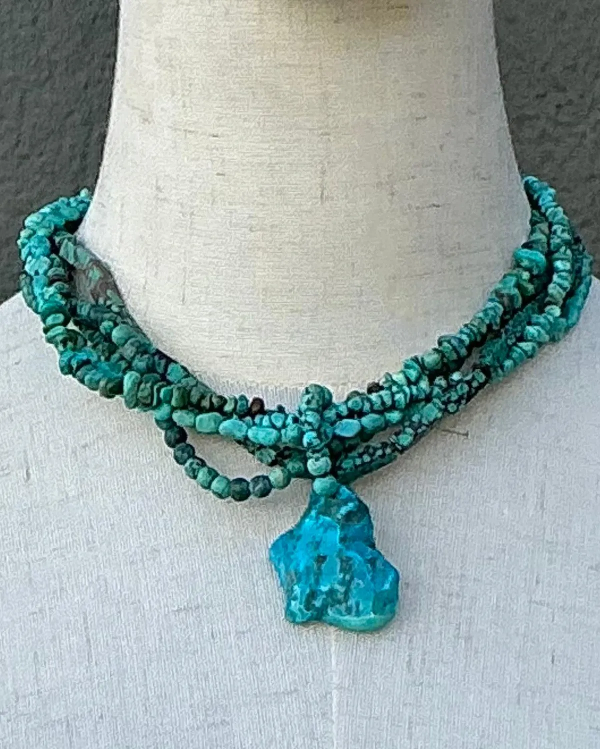 Vintage Turquoise Beaded Multi-Strand Necklace