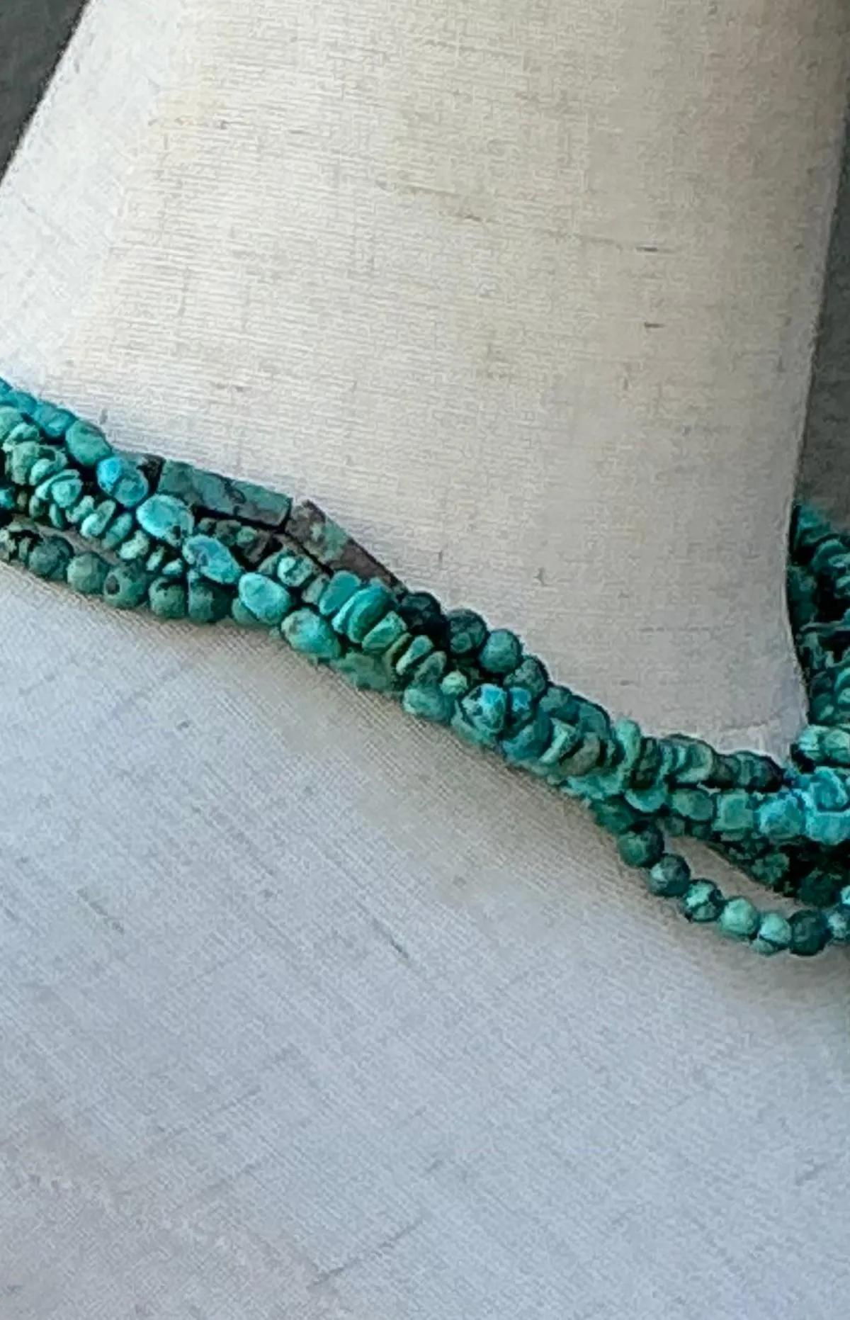 Vintage Turquoise Beaded Multi-Strand Necklace - Interior view