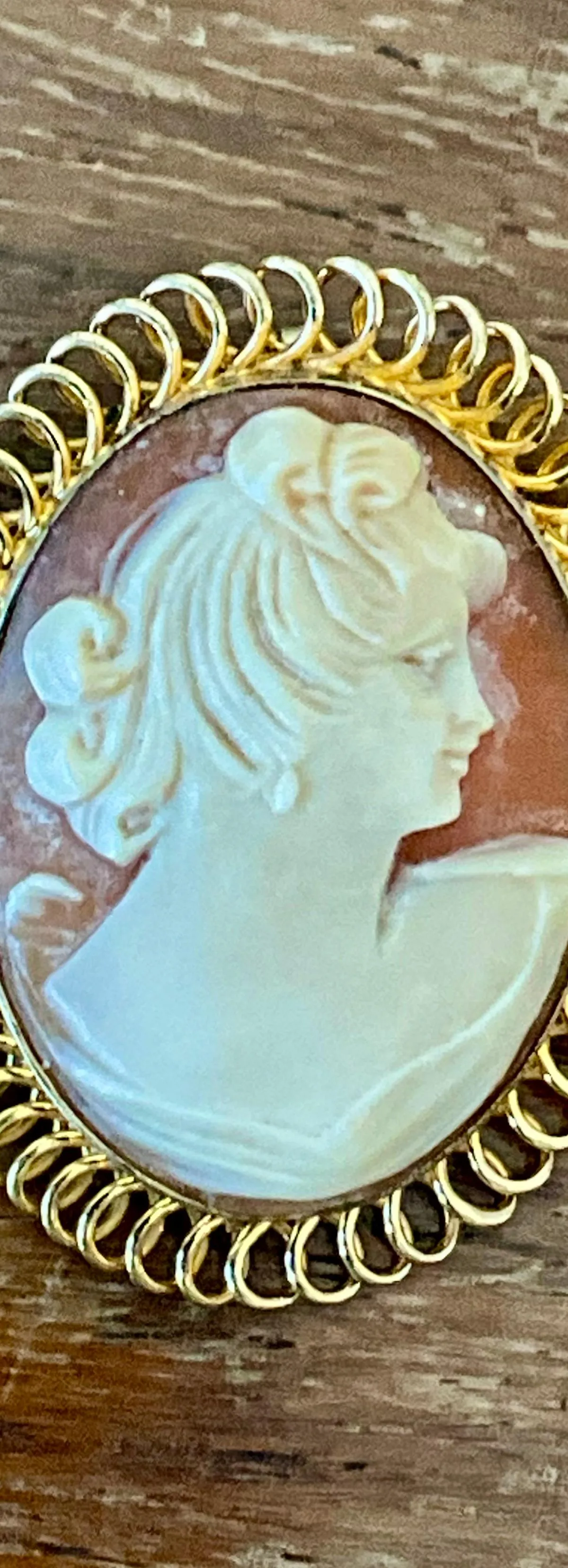Vintage Victorian 12k Handcarved Cameo Pendant