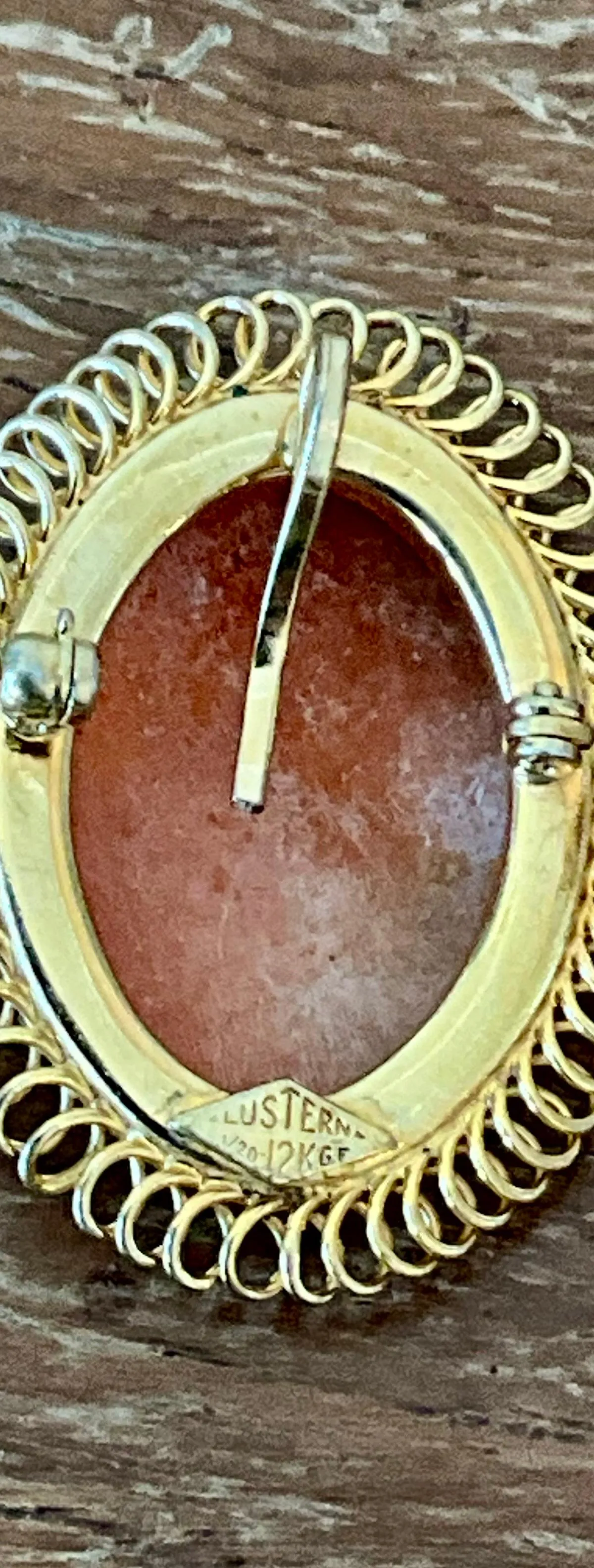 Vintage Victorian 12k Handcarved Cameo Pendant - Close-up view
