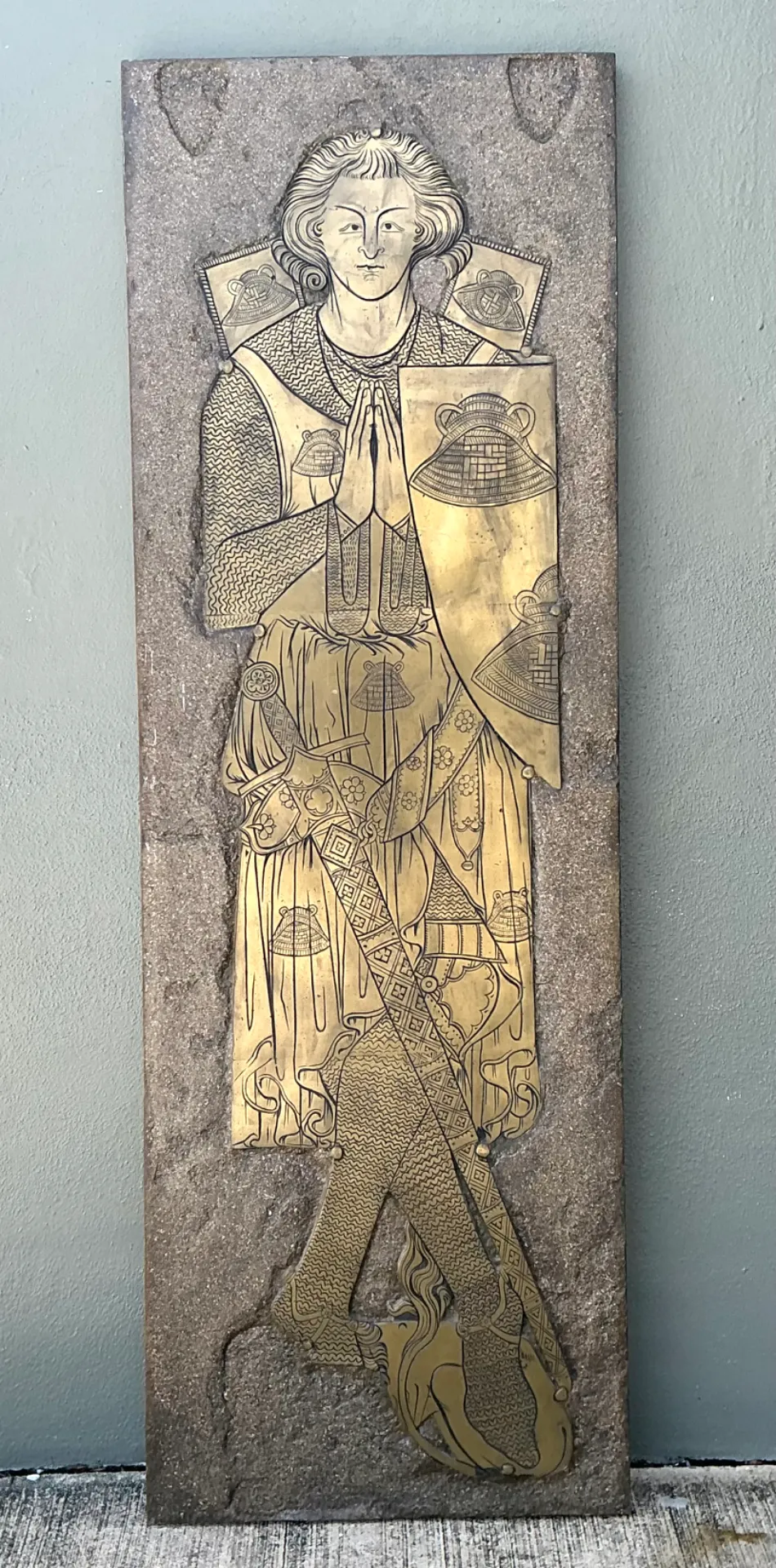 Vintage Monumental Knight Brass Rubbing