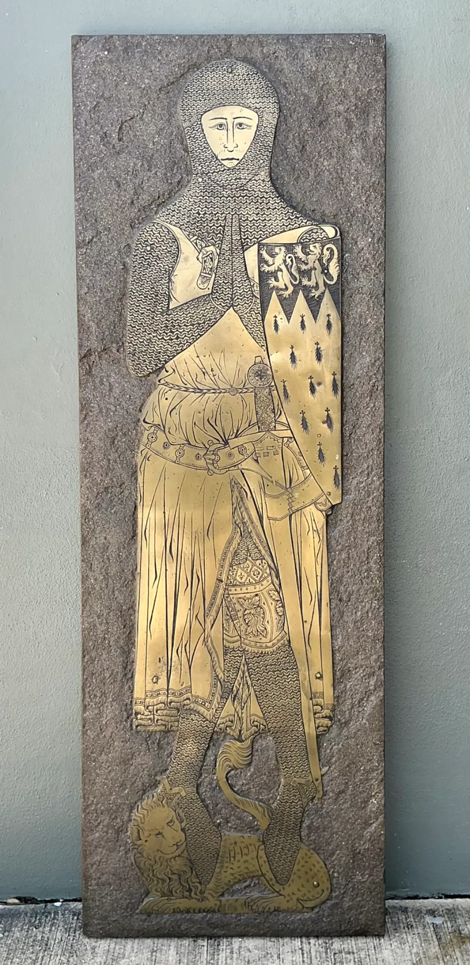 Vintage Monumental Knight Brass Rubbing