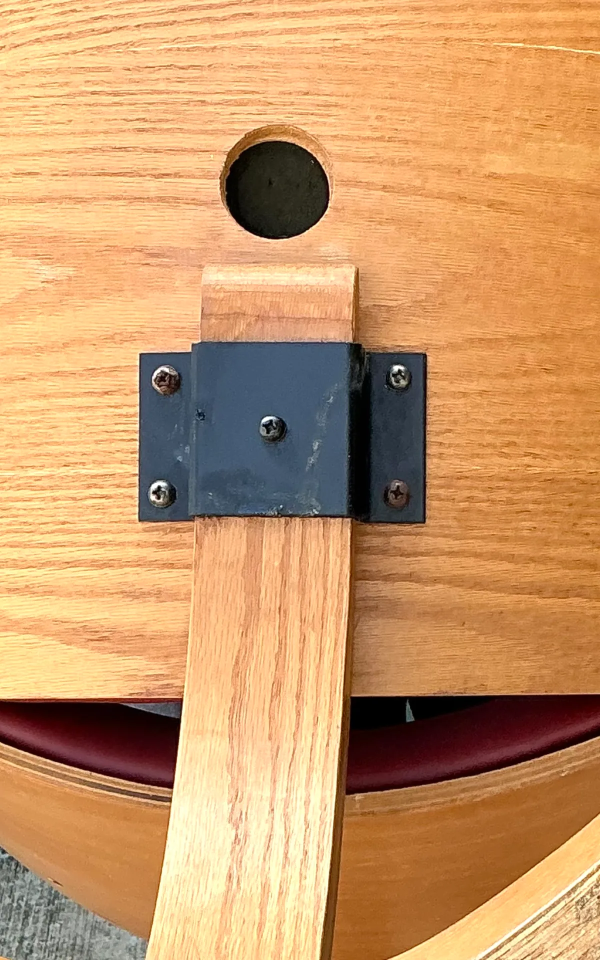 Vintage Wood and Vinyl Cantilever Chair After George Mulhauser - Top view
