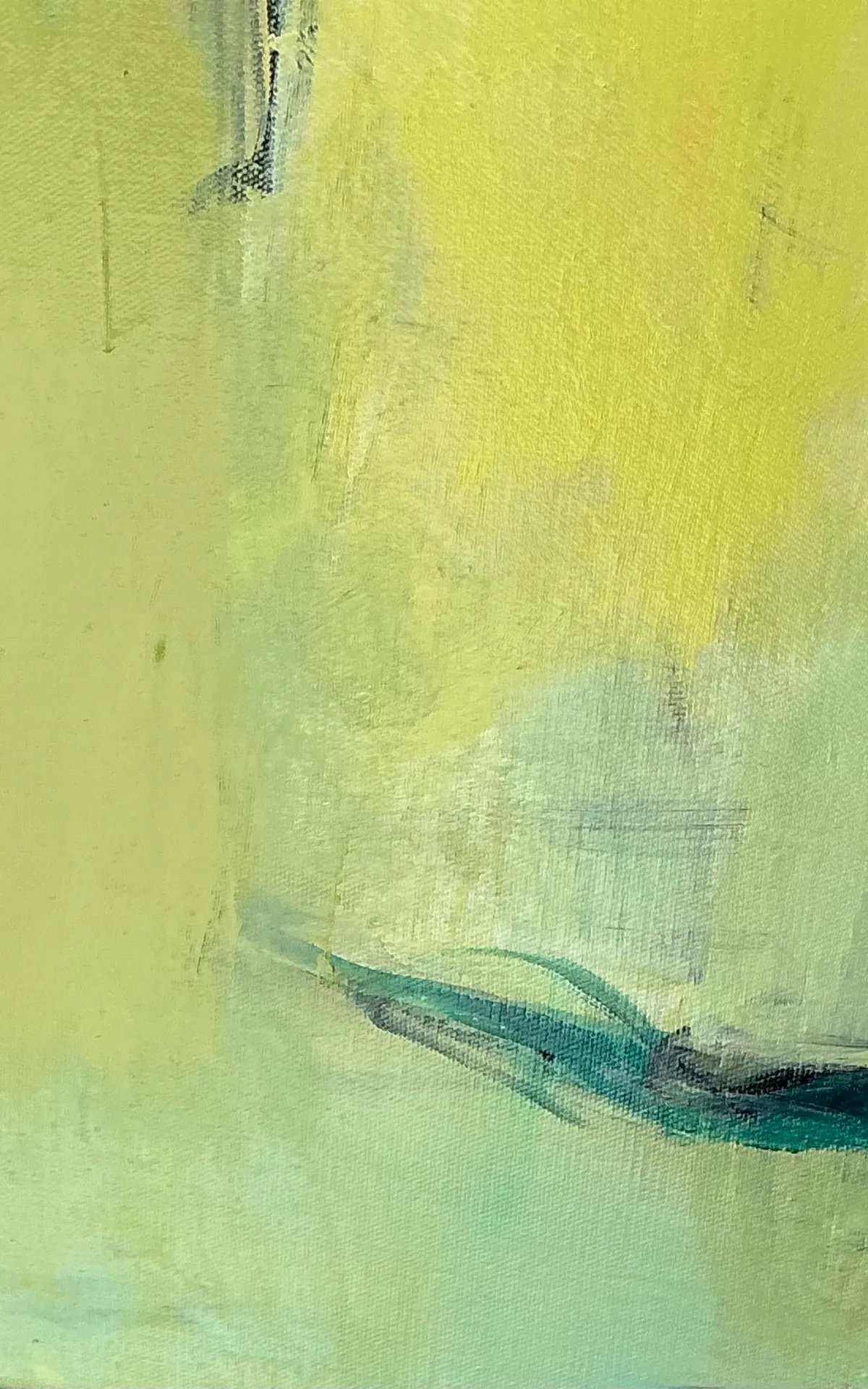 Vintage Abstract Expressionist Oil Painting on Canvas - Interior view