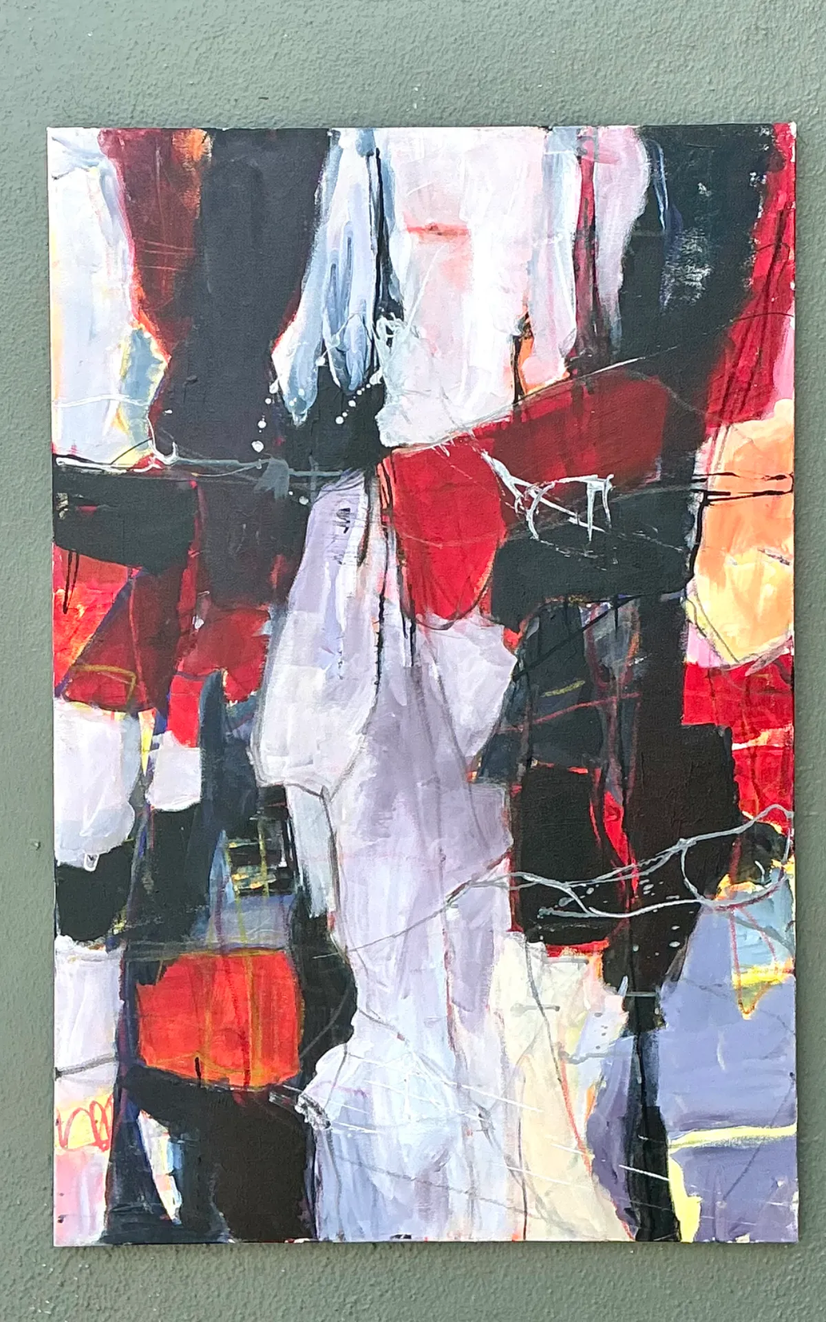 Vintage Abstract Expressionist Oil Painting on Canvas - Bottom view