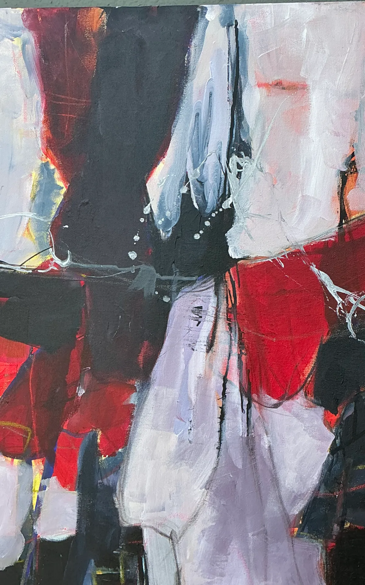 Vintage Abstract Expressionist Oil Painting on Canvas - Interior view