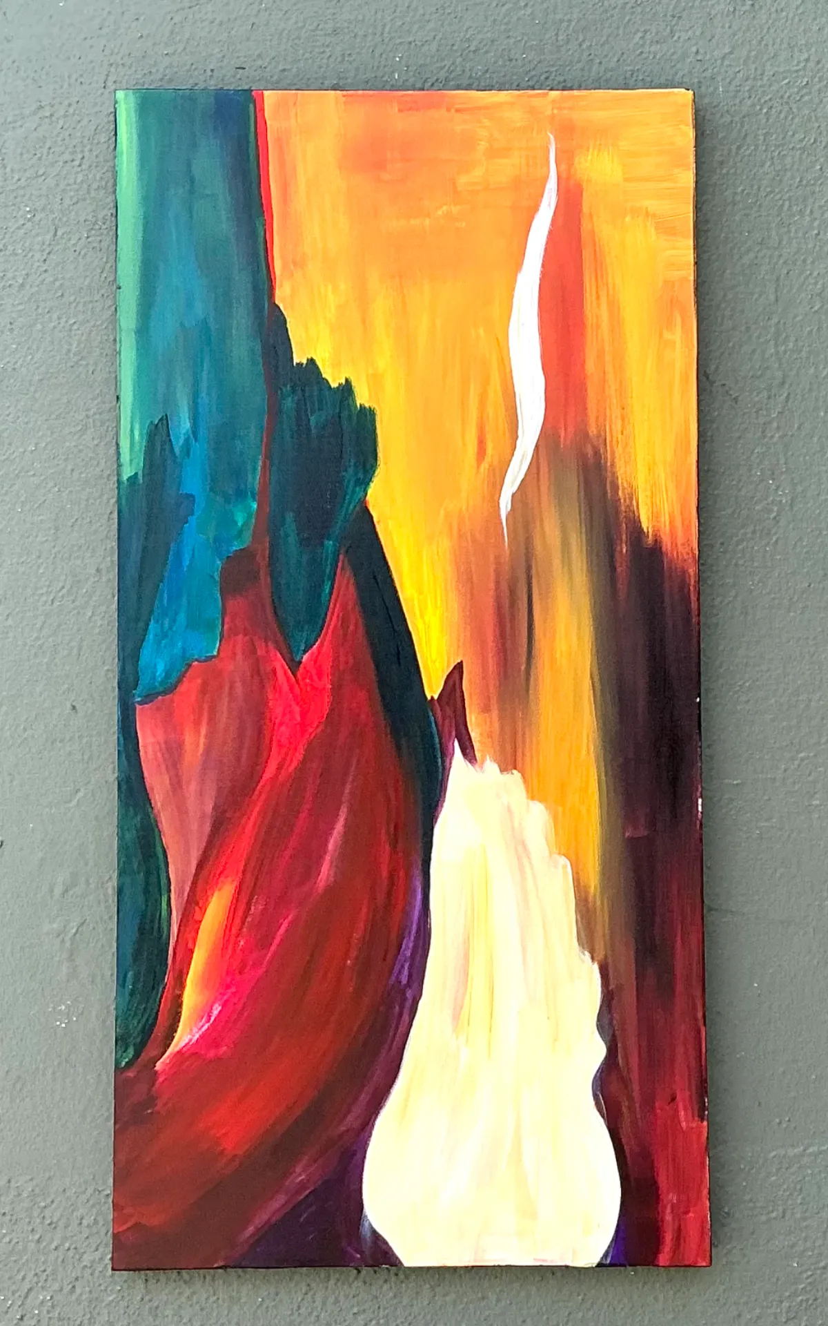 Vintage Abstract Expressionist Painting on Canvas - Bottom view
