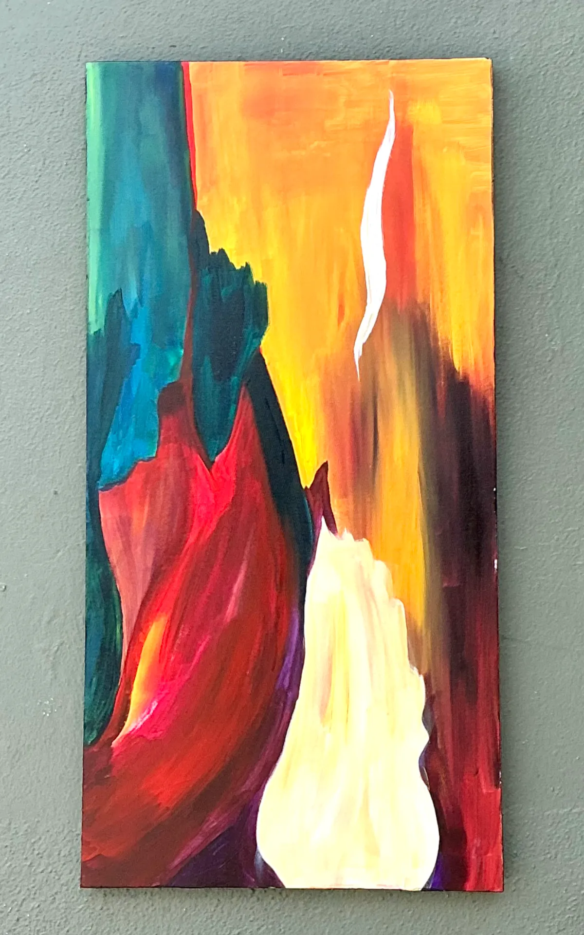 Vintage Abstract Expressionist Painting on Canvas - Interior view