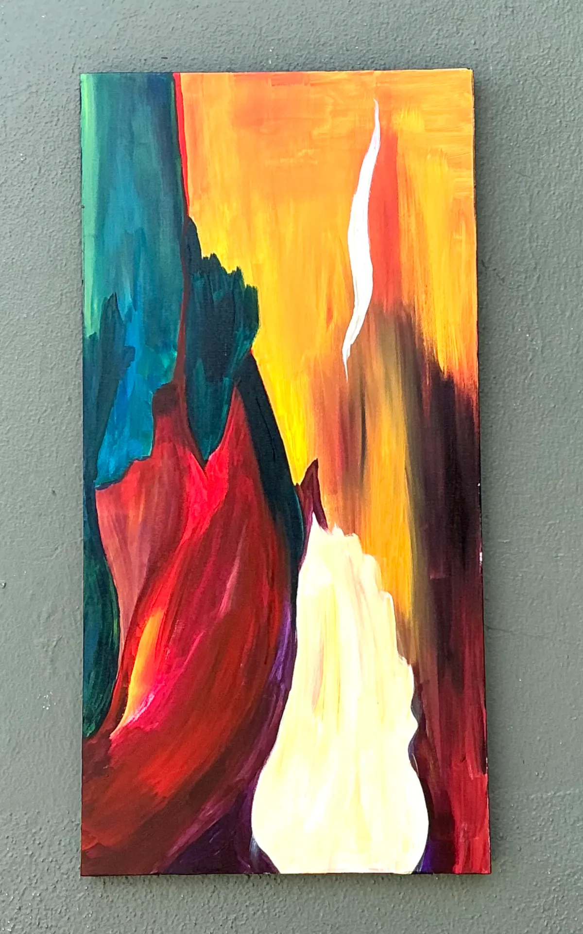 Vintage Abstract Expressionist Painting on Canvas