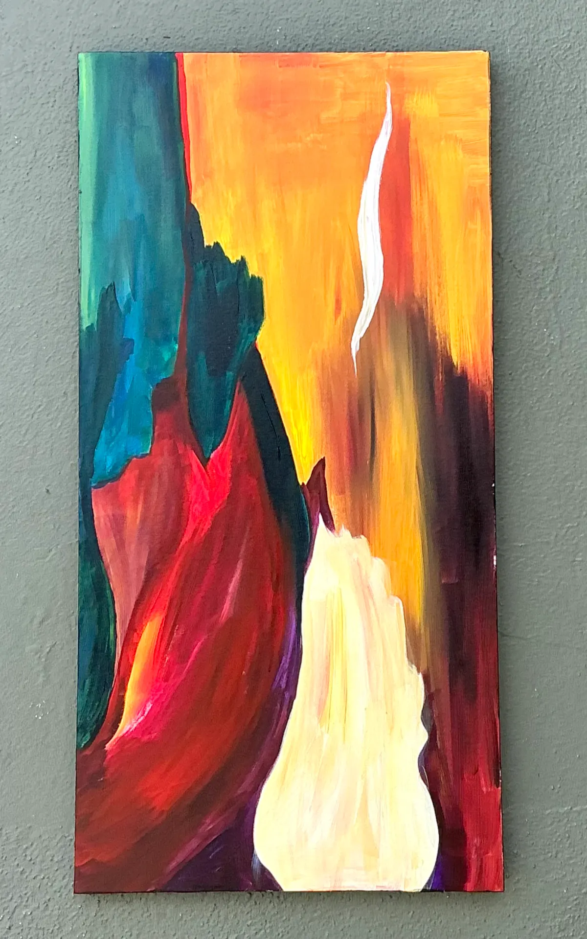 Vintage Abstract Expressionist Painting on Canvas - Back view