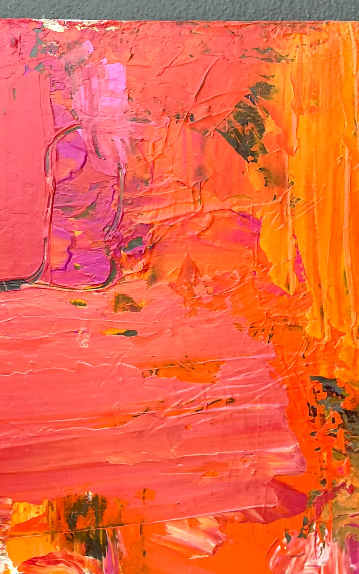 Vintage Abstract Expressionist Painting on Canvas