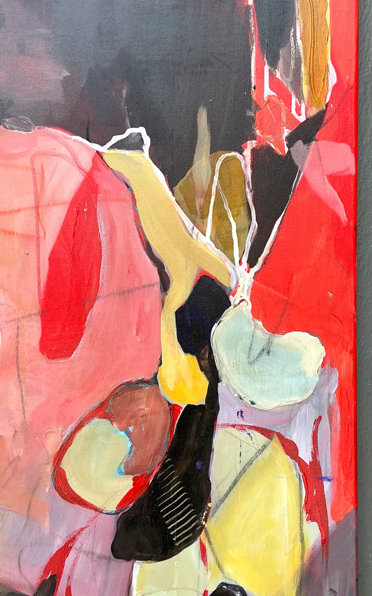 Vintage Abstract Expressionist Oil Painting on Canvas - Bottom view