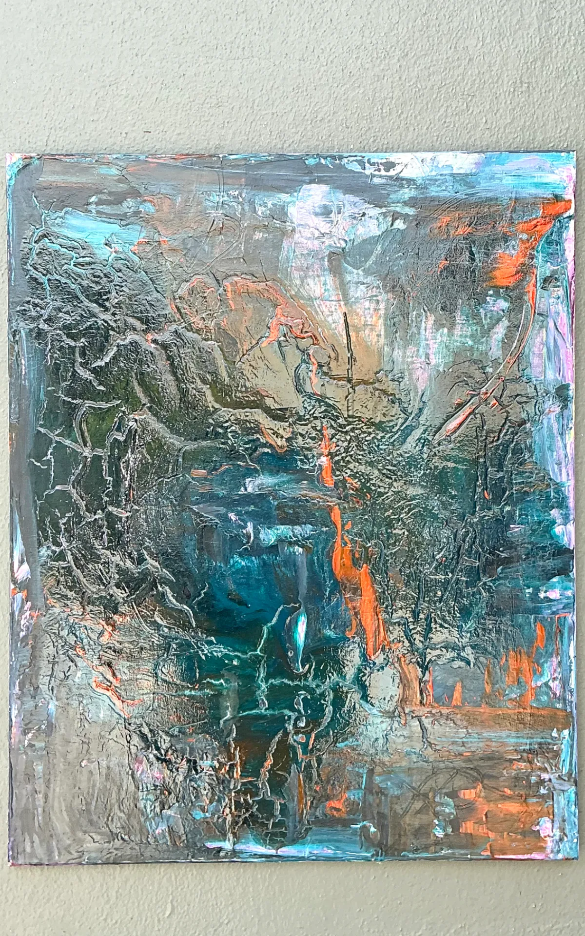 Vintage Abstract Expressionist Painting on Canvas - Bottom view