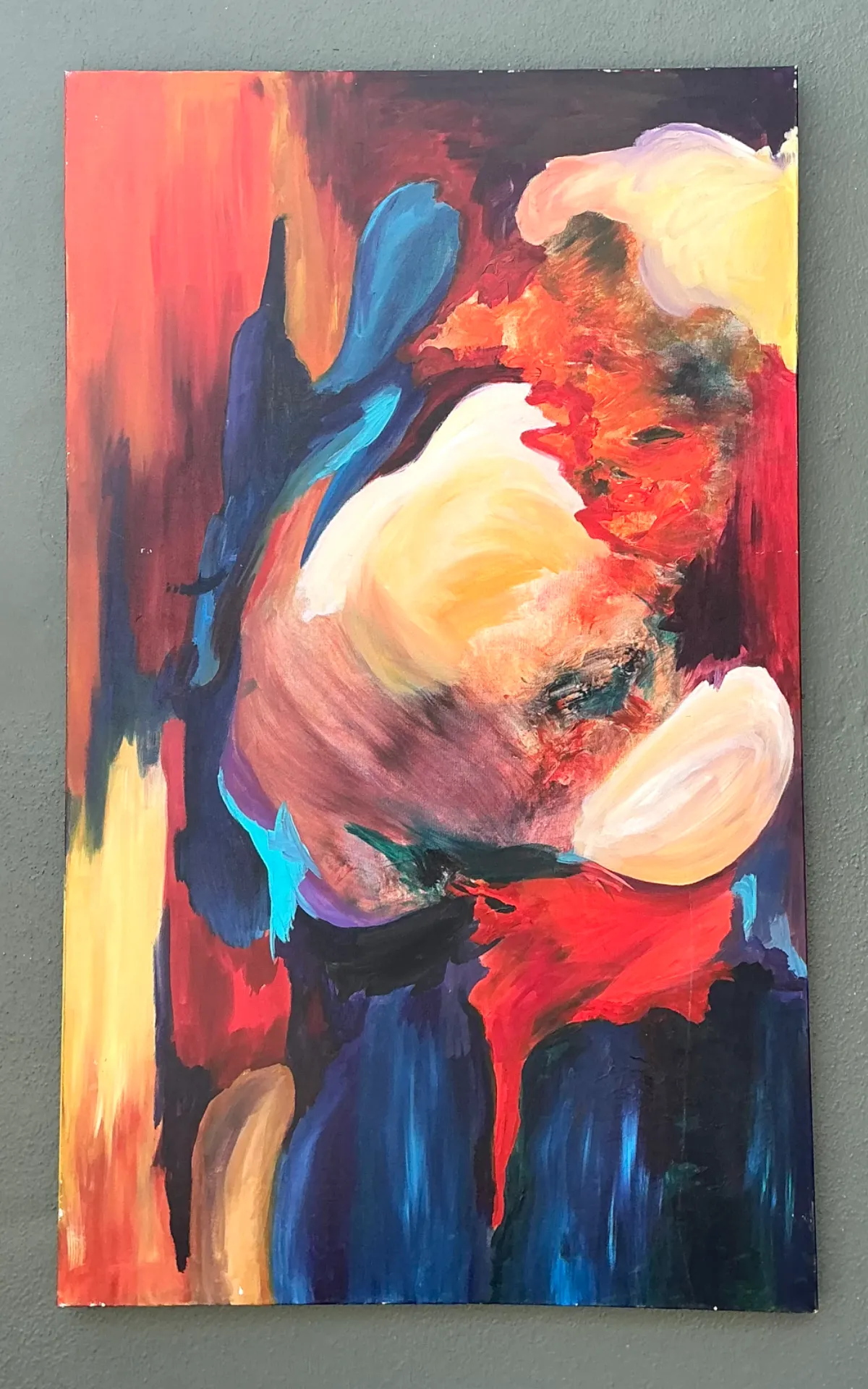 Vintage Abstract Expressionist Oil Painting on Canvas - Interior view