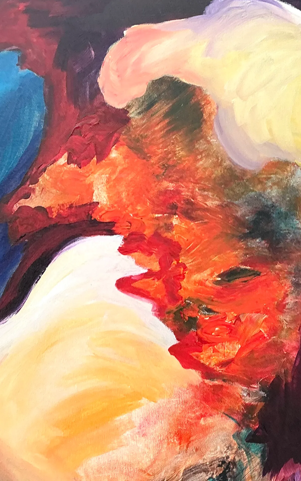 Vintage Abstract Expressionist Oil Painting on Canvas - Side view