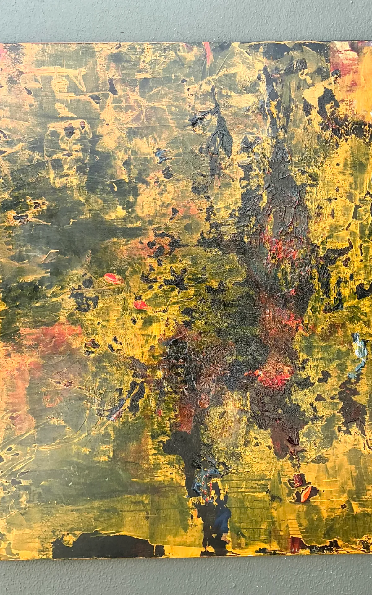 Vintage Abstract Expressionist Painting on Canvas - Bottom view