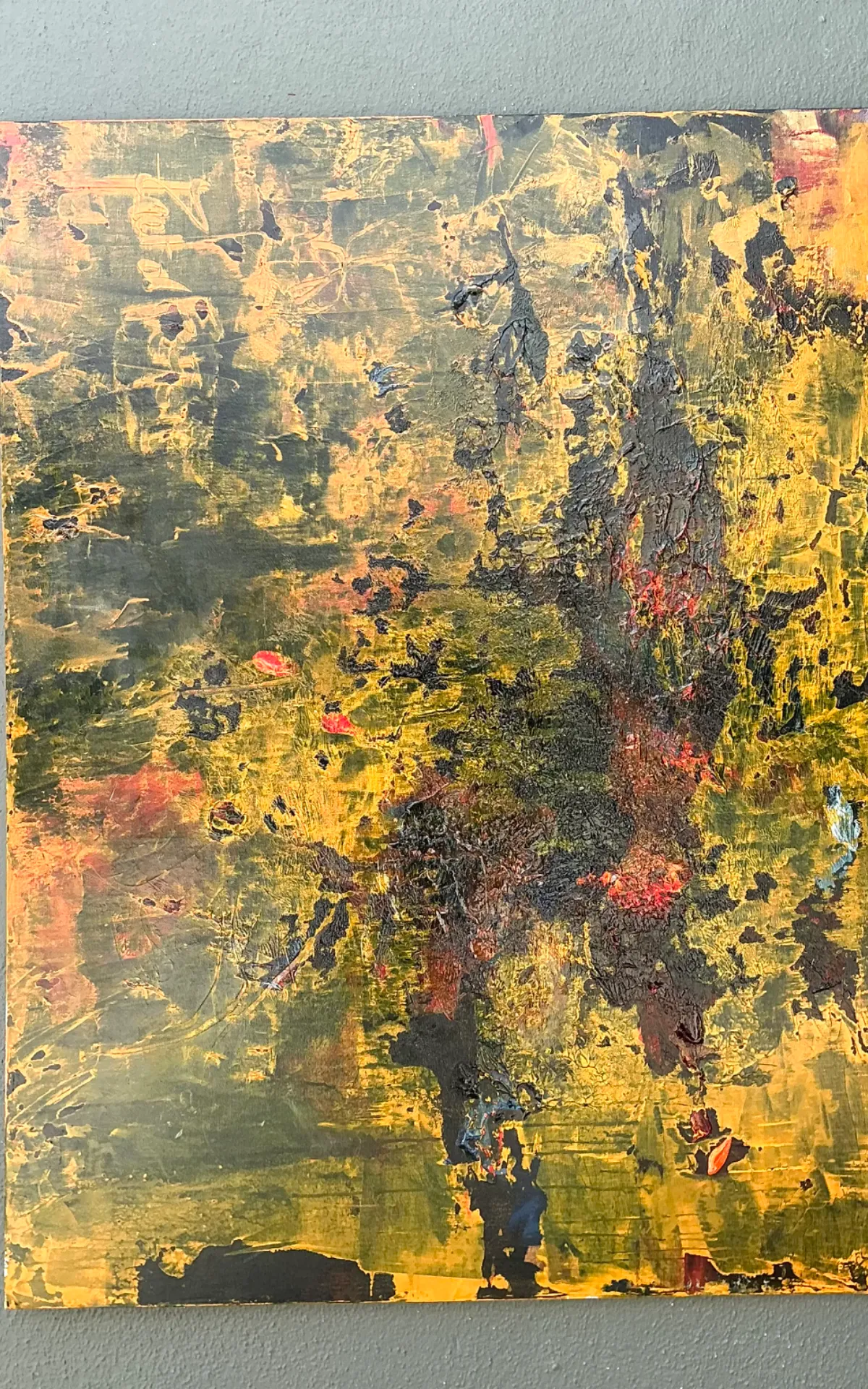 Vintage Abstract Expressionist Painting on Canvas