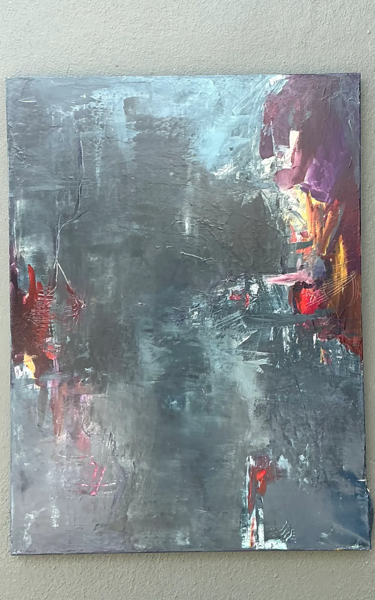 Vintage Abstract Expressionist Oil Painting - Top view