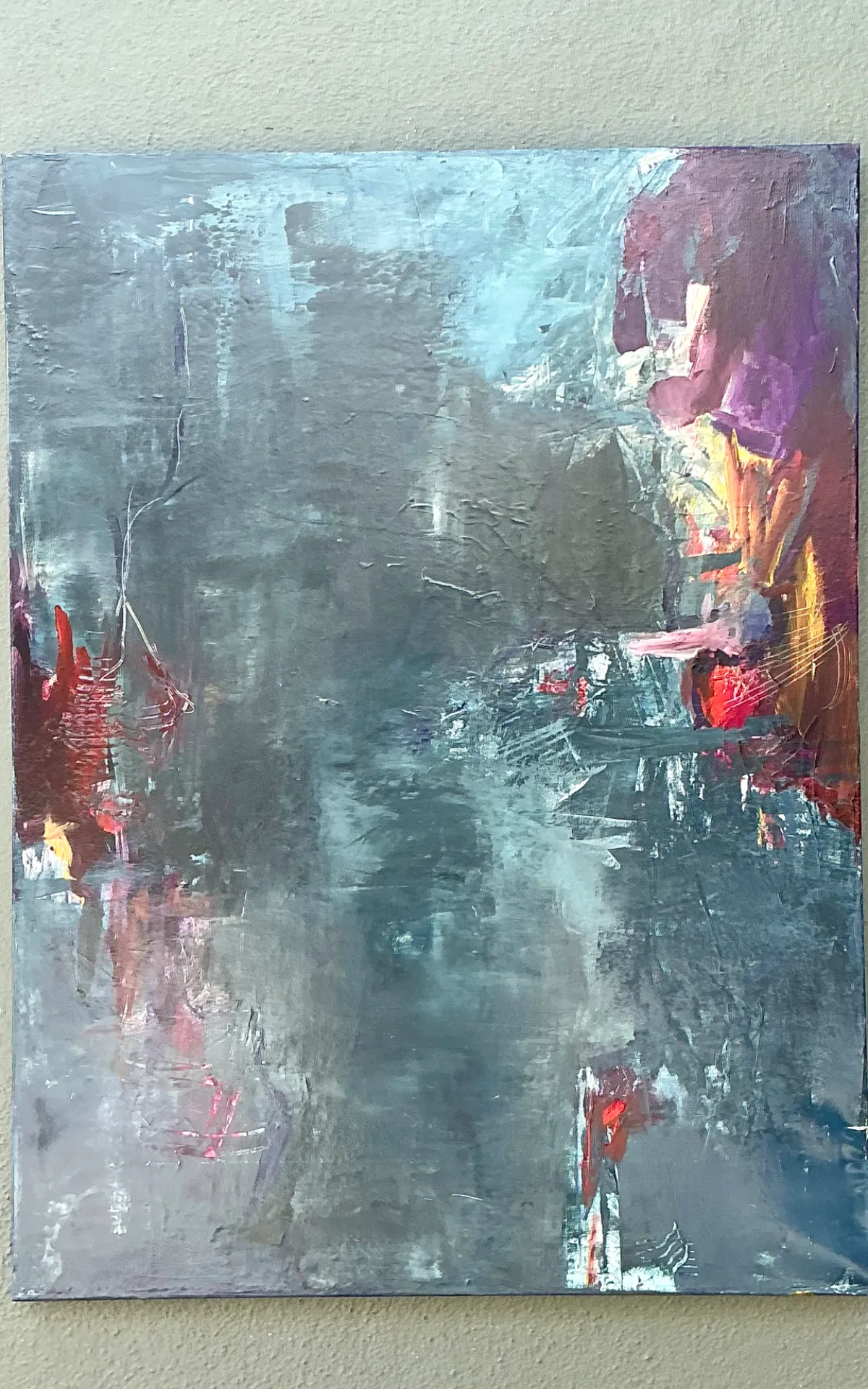 Vintage Abstract Expressionist Oil Painting - Bottom view