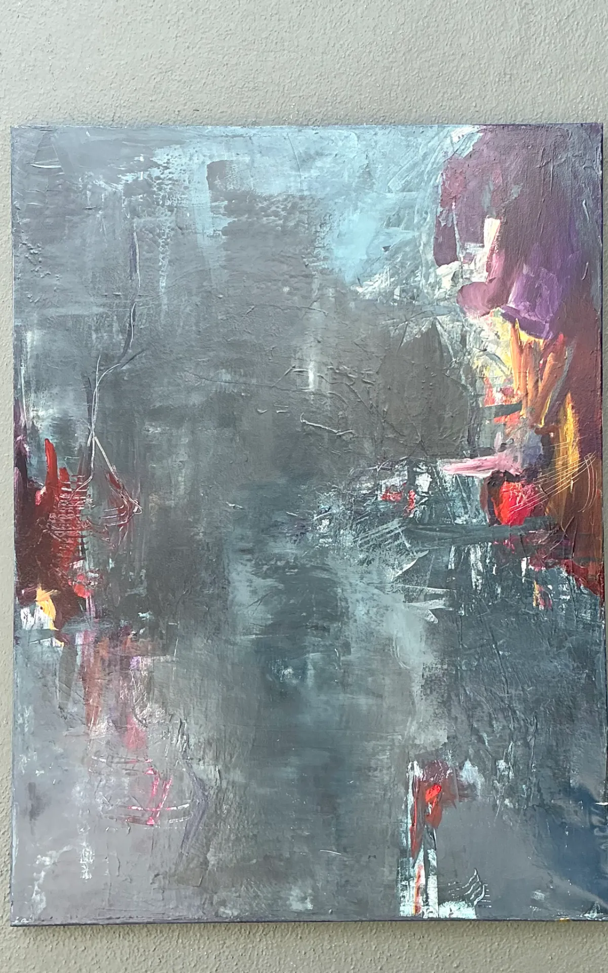 Vintage Abstract Expressionist Oil Painting - Back view