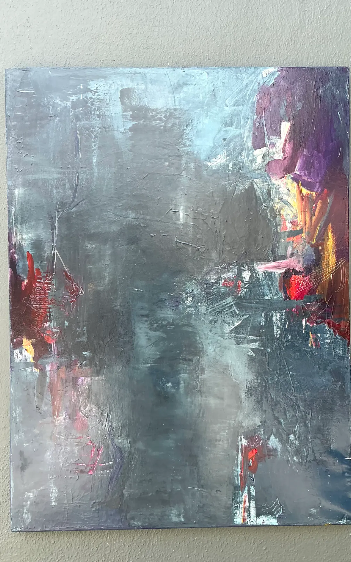 Vintage Abstract Expressionist Oil Painting - Close-up view