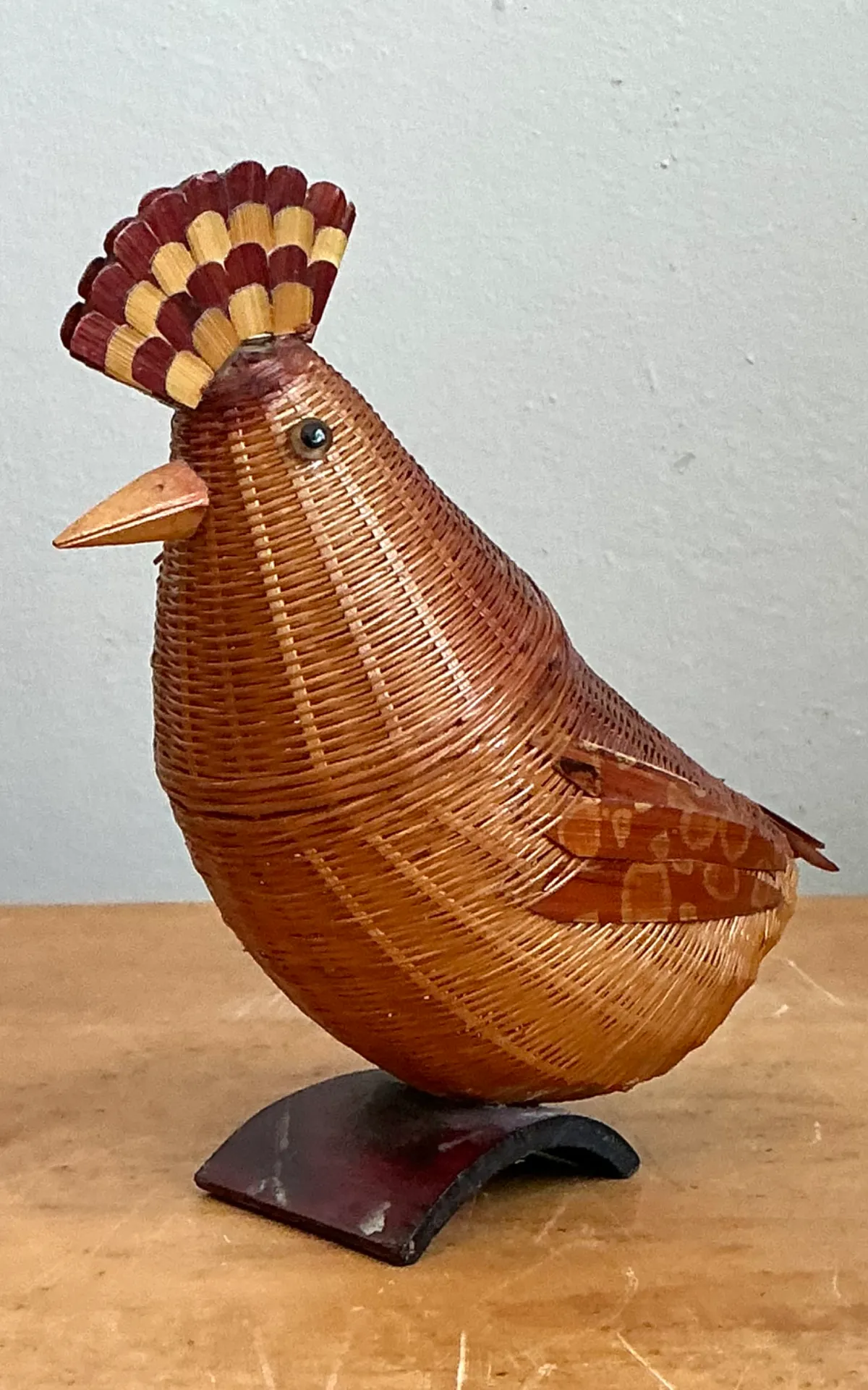 Vintage Shanghai Weave Rattan Pheasant - Side view